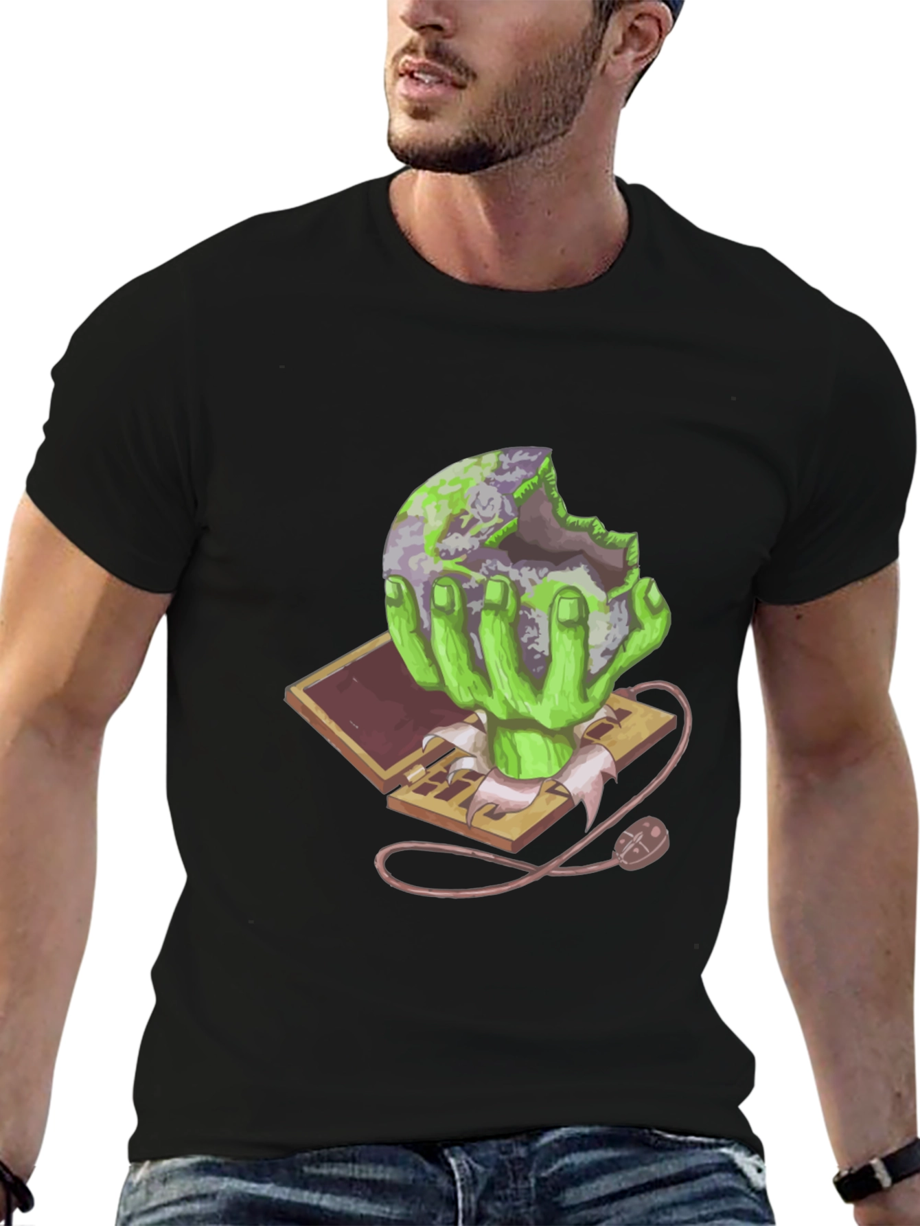 Zombie Earth Eater Graphic T-Shirt