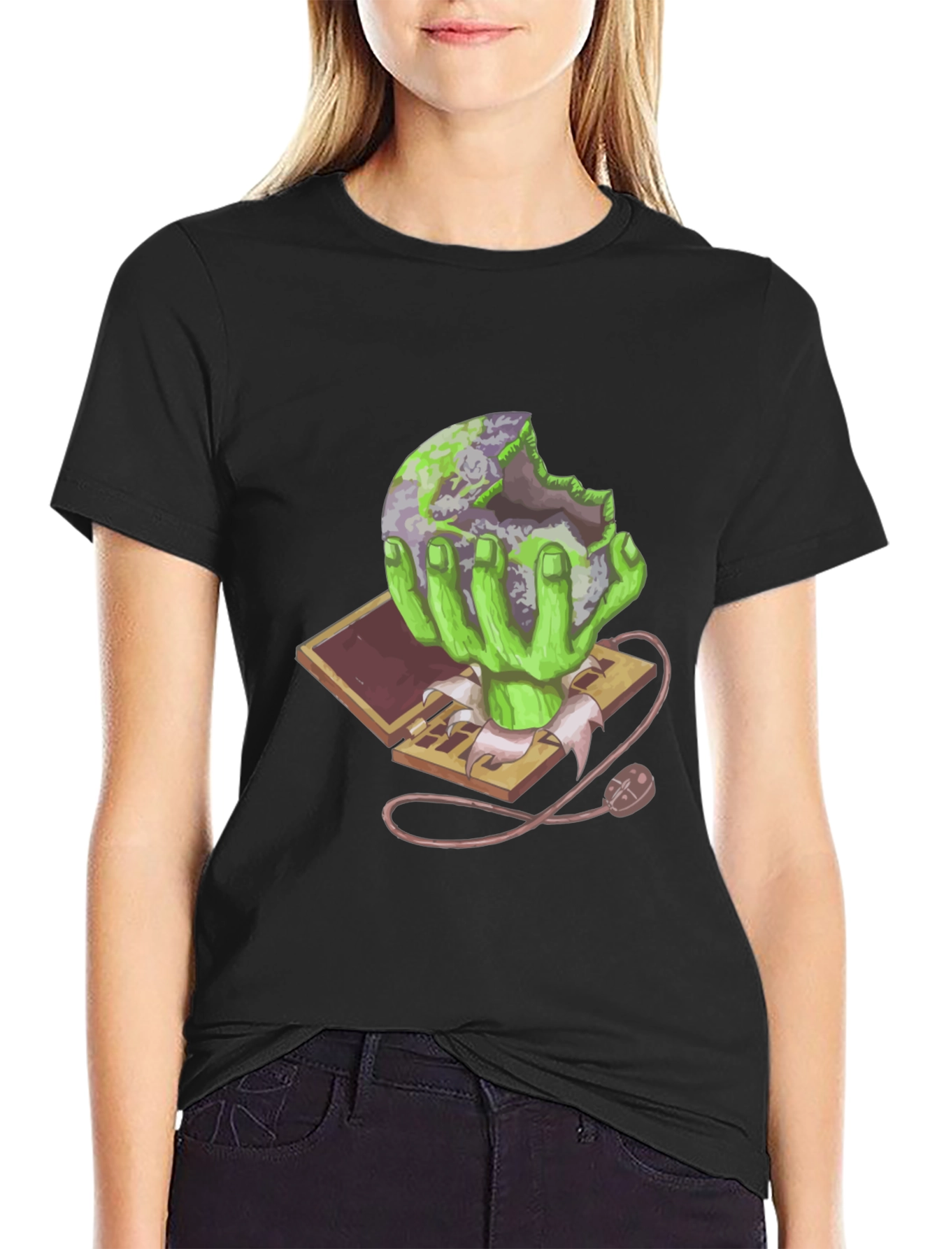 Zombie Earth Eater Graphic T-Shirt