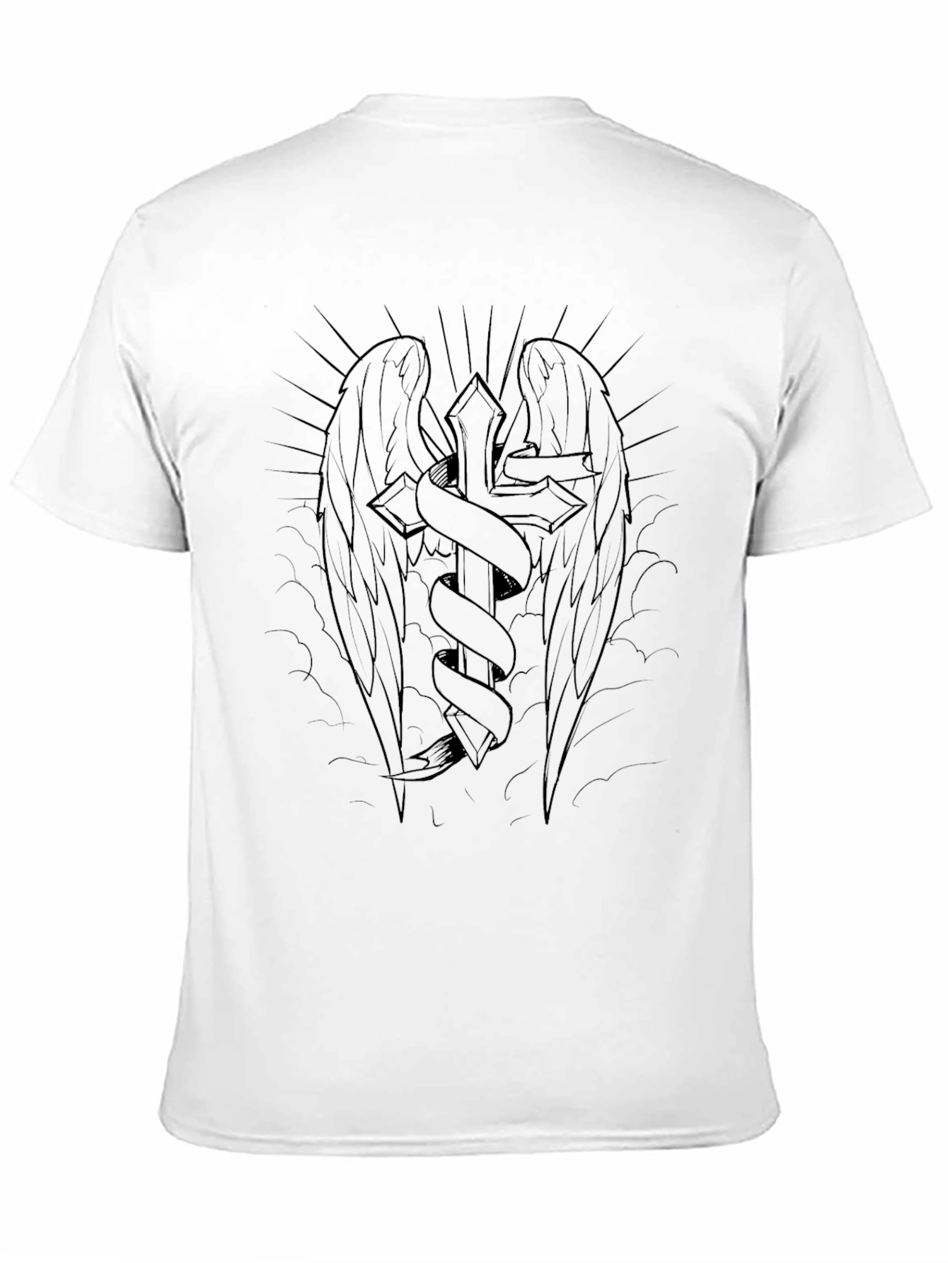 Cross Wings Graphic T-Shirt - Black