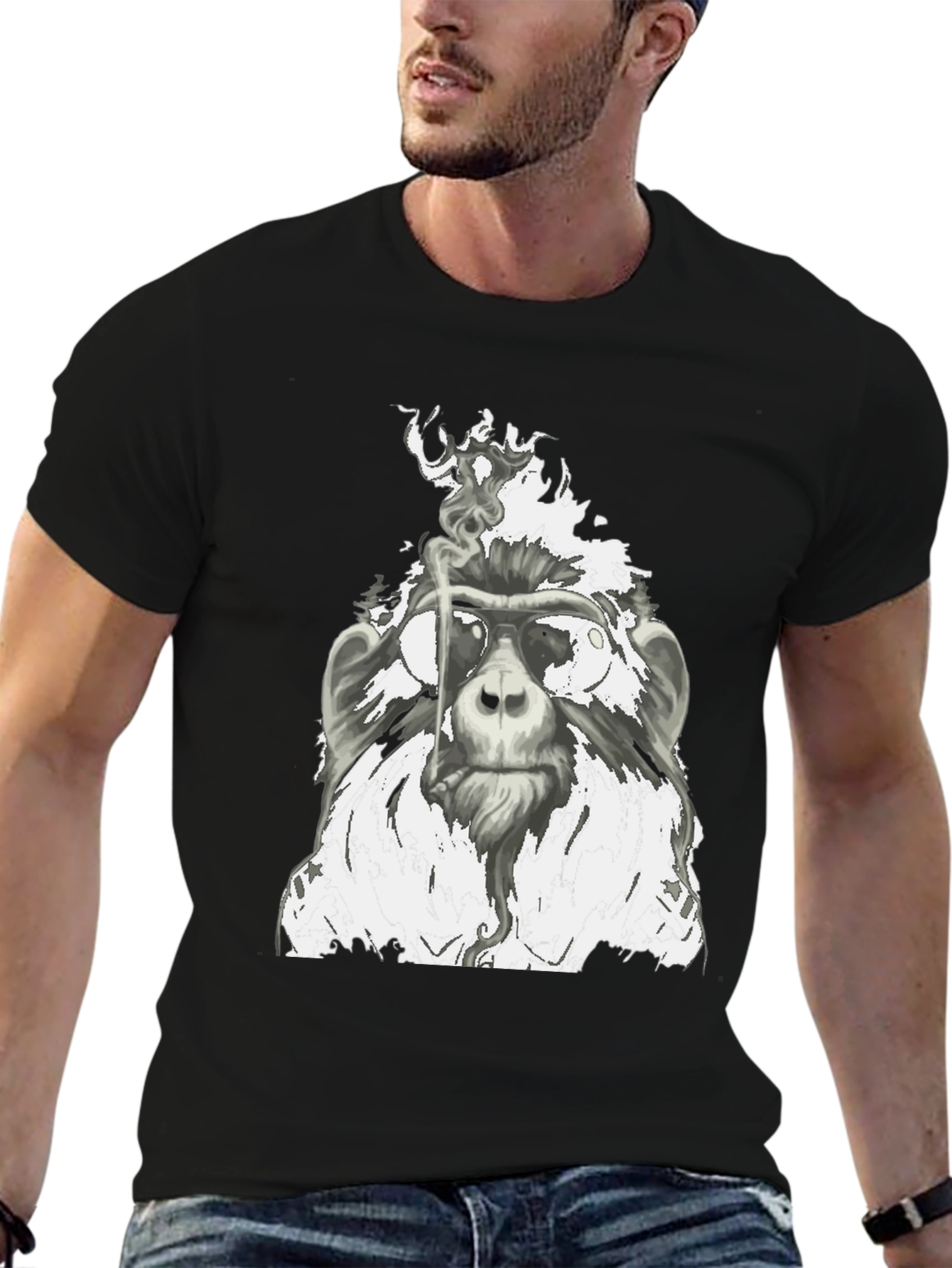 Cool Monkey Smoking T-Shirt - Unique Graphic Tee