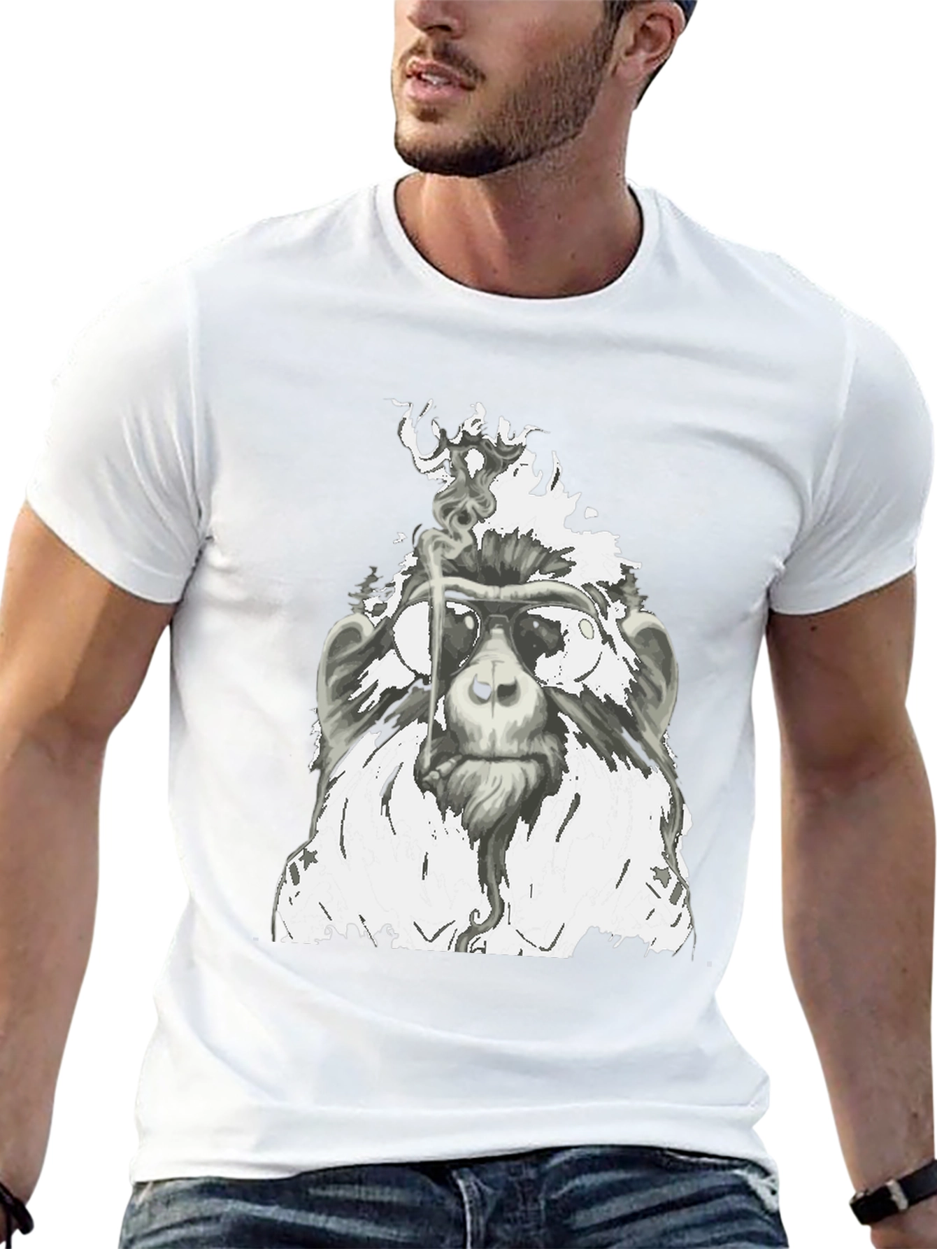 Cool Monkey Smoking T-Shirt - Unique Graphic Tee