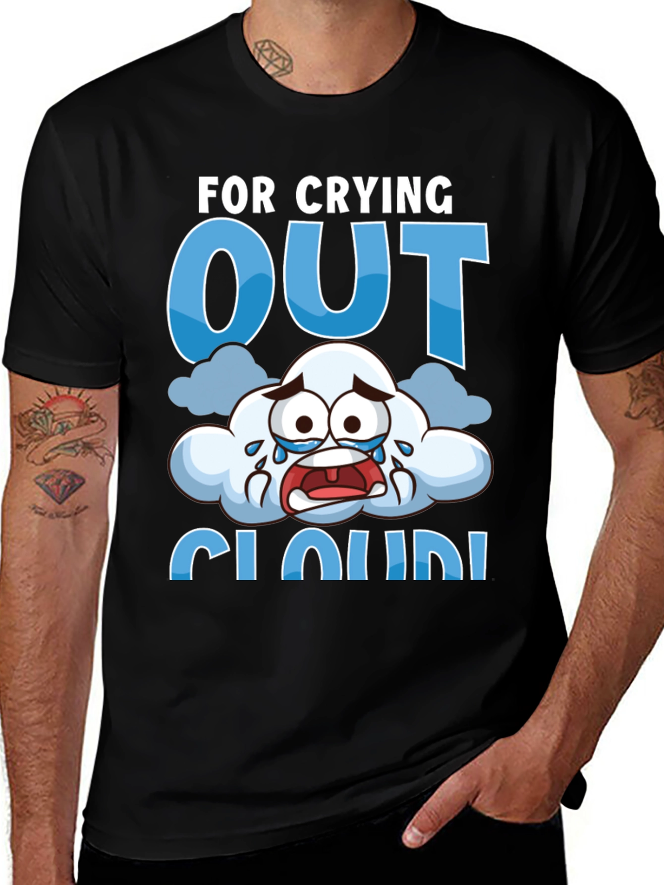 Crying Cloud T-Shirt - Funny Graphic Tee