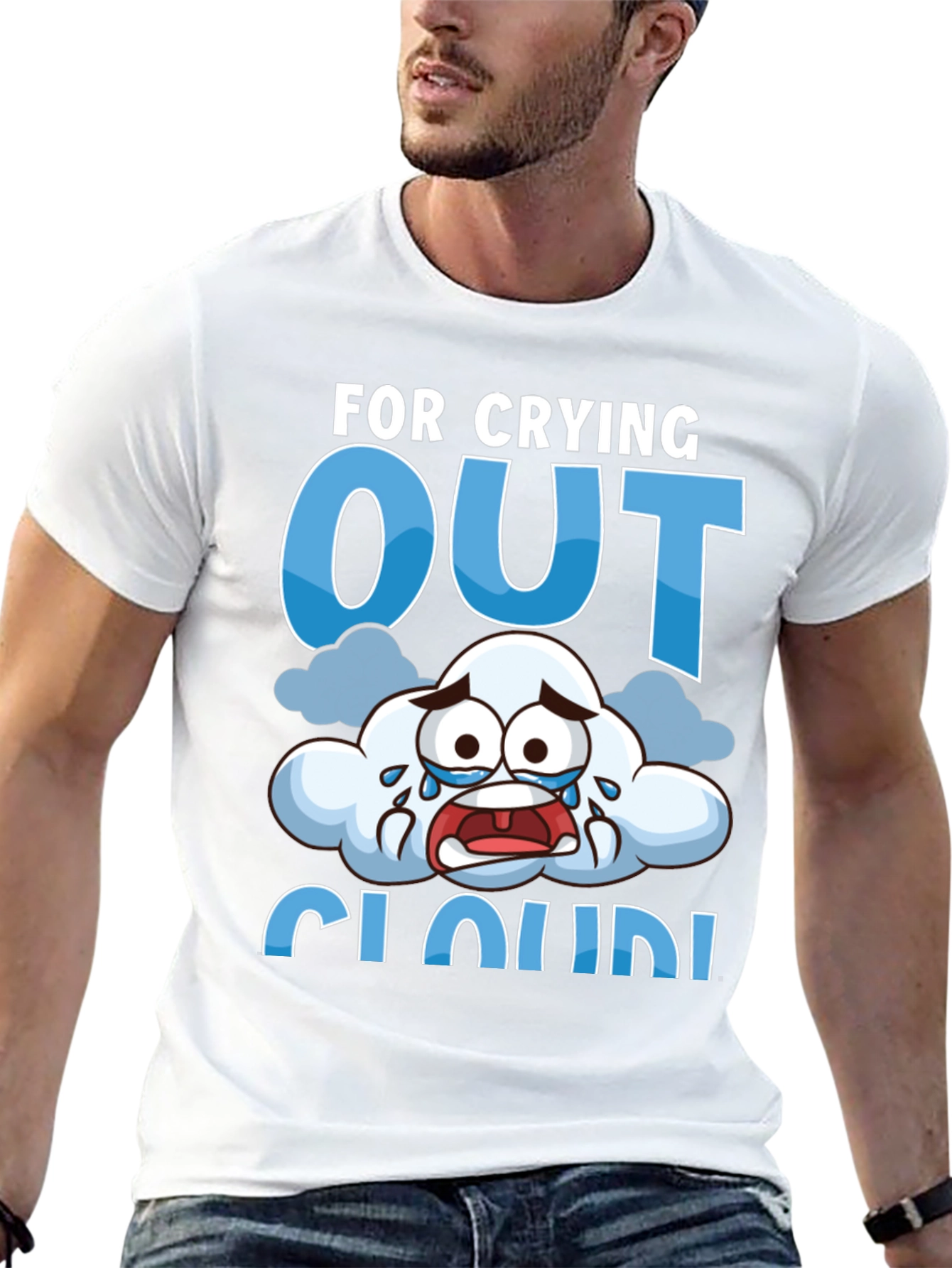 Crying Cloud T-Shirt - Funny Graphic Tee