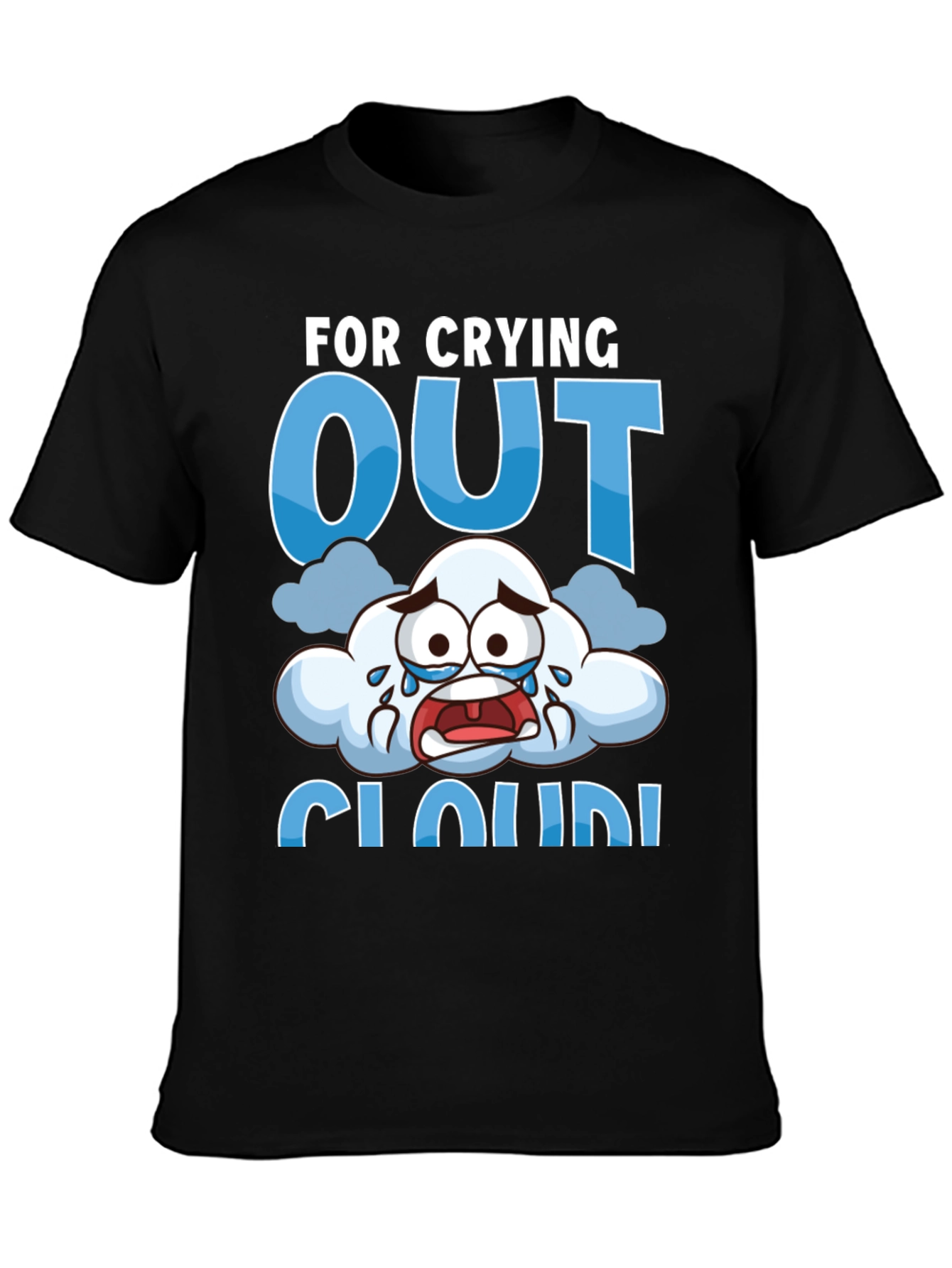 Crying Cloud T-Shirt - Funny Graphic Tee
