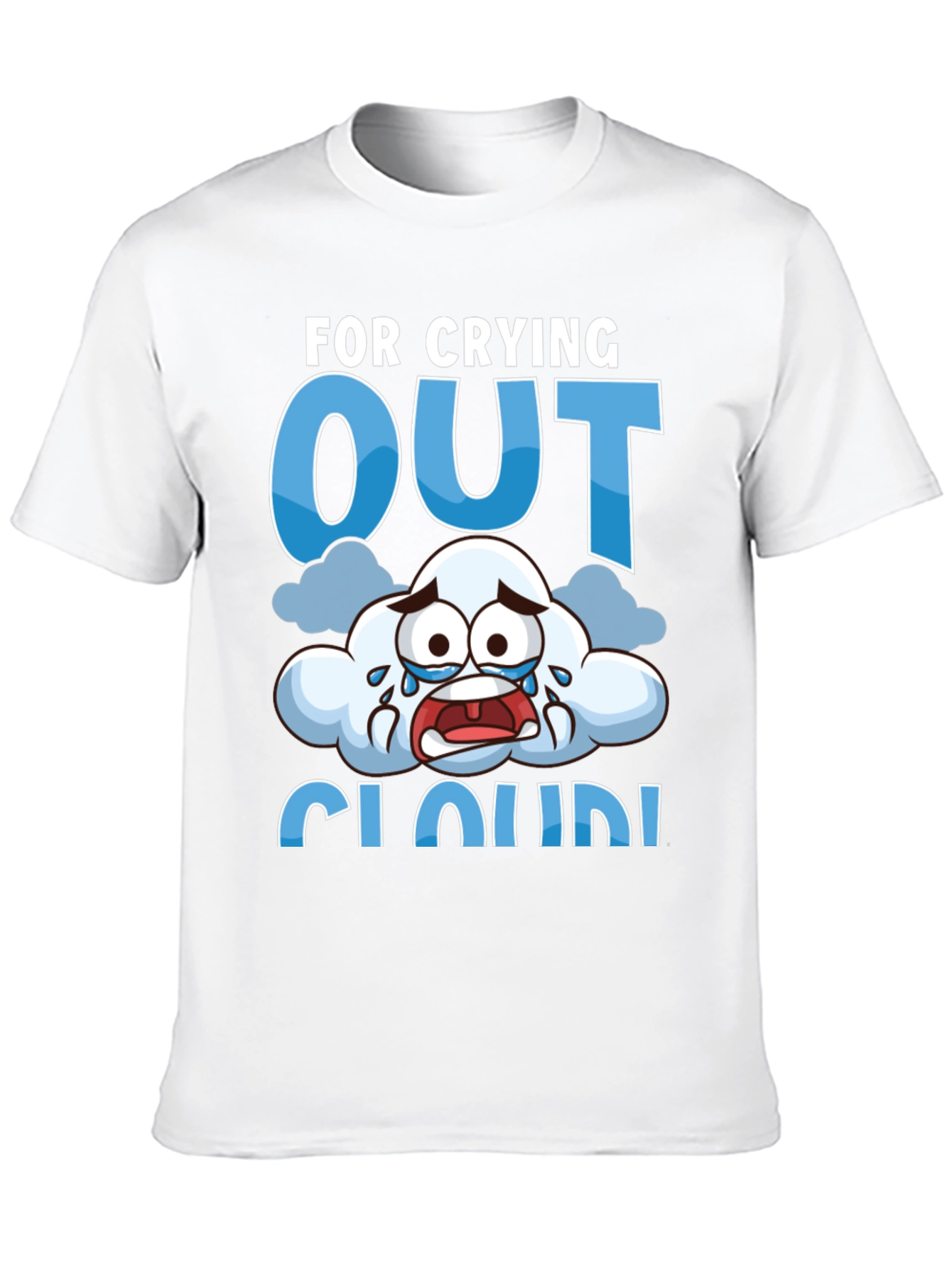 Crying Cloud T-Shirt - Funny Graphic Tee