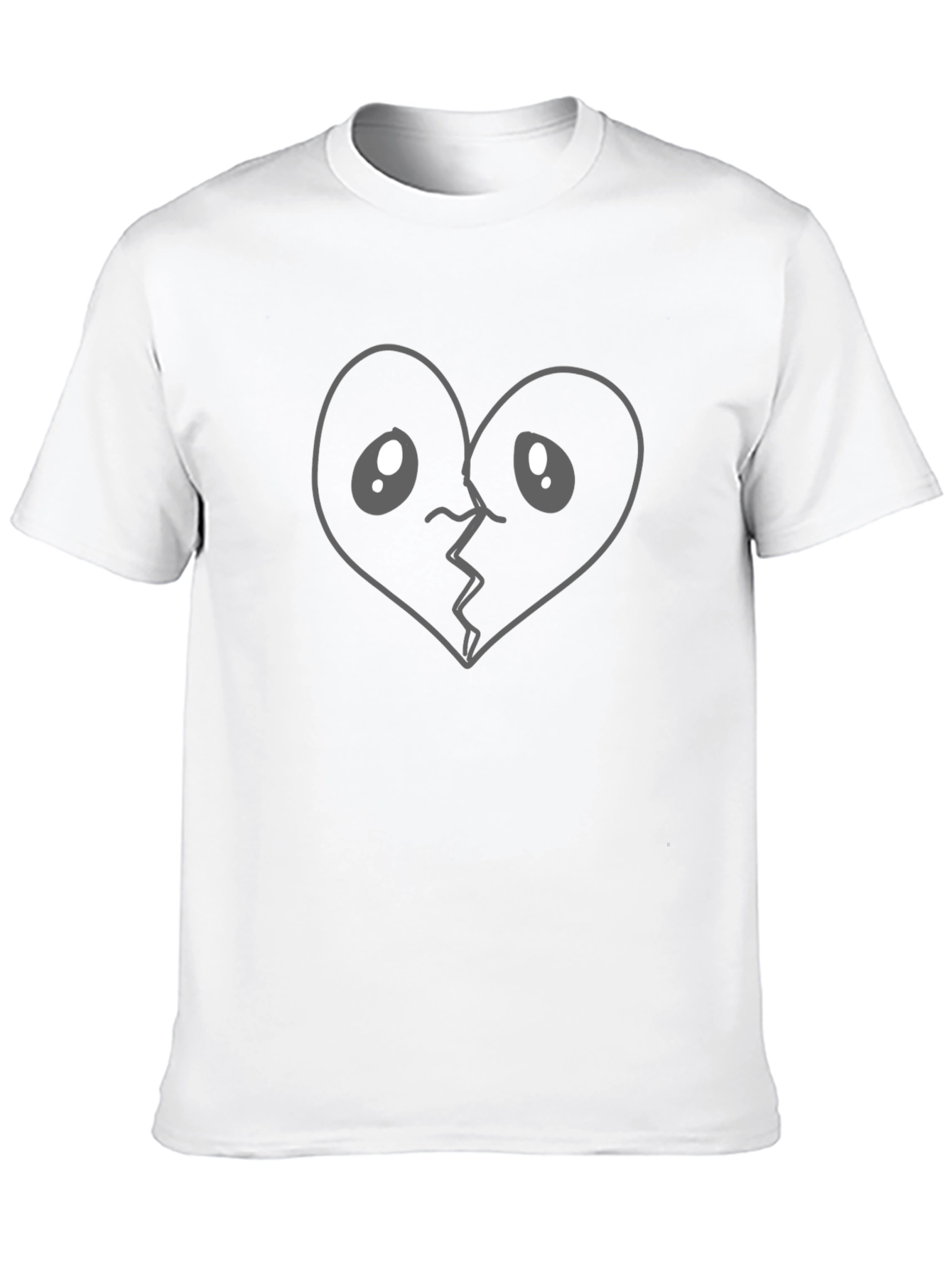 Broken Heart Cartoon Graphic T-Shirt