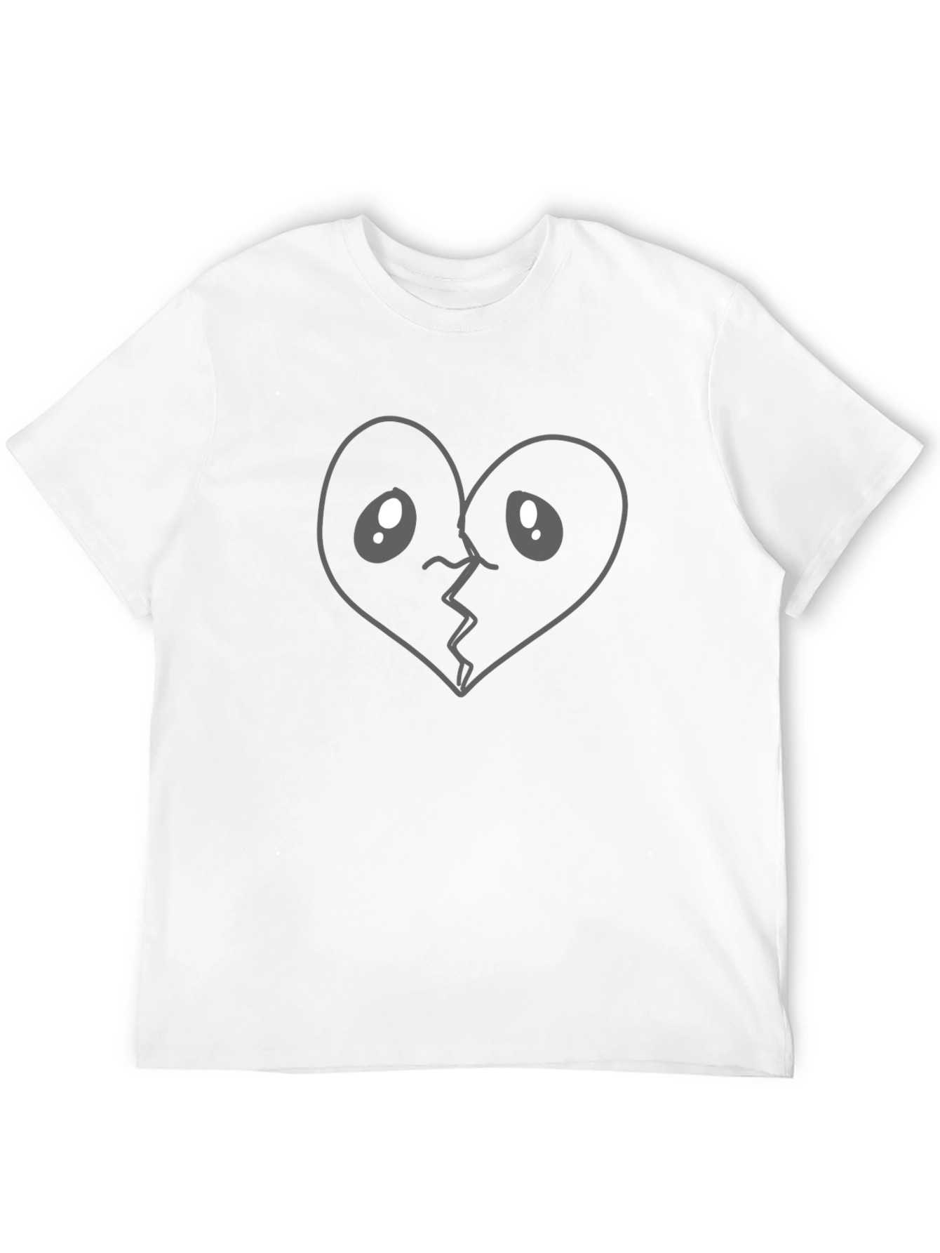 Broken Heart Cartoon Graphic T-Shirt
