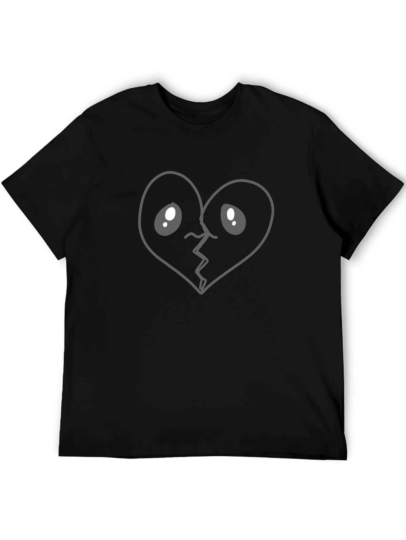 Broken Heart Cartoon Graphic T-Shirt