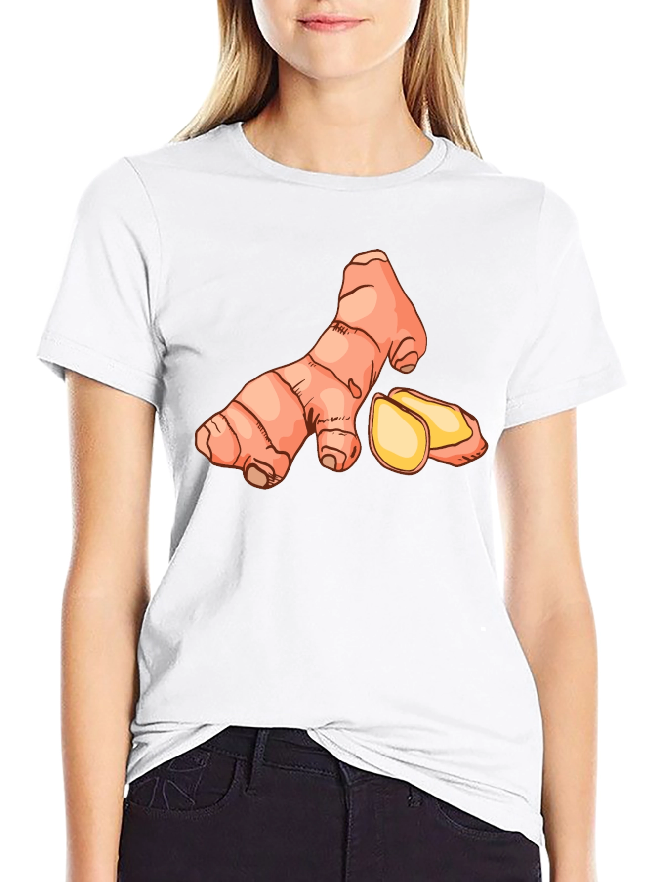 Ginger Root Graphic Tee - Black Casual T-Shirt