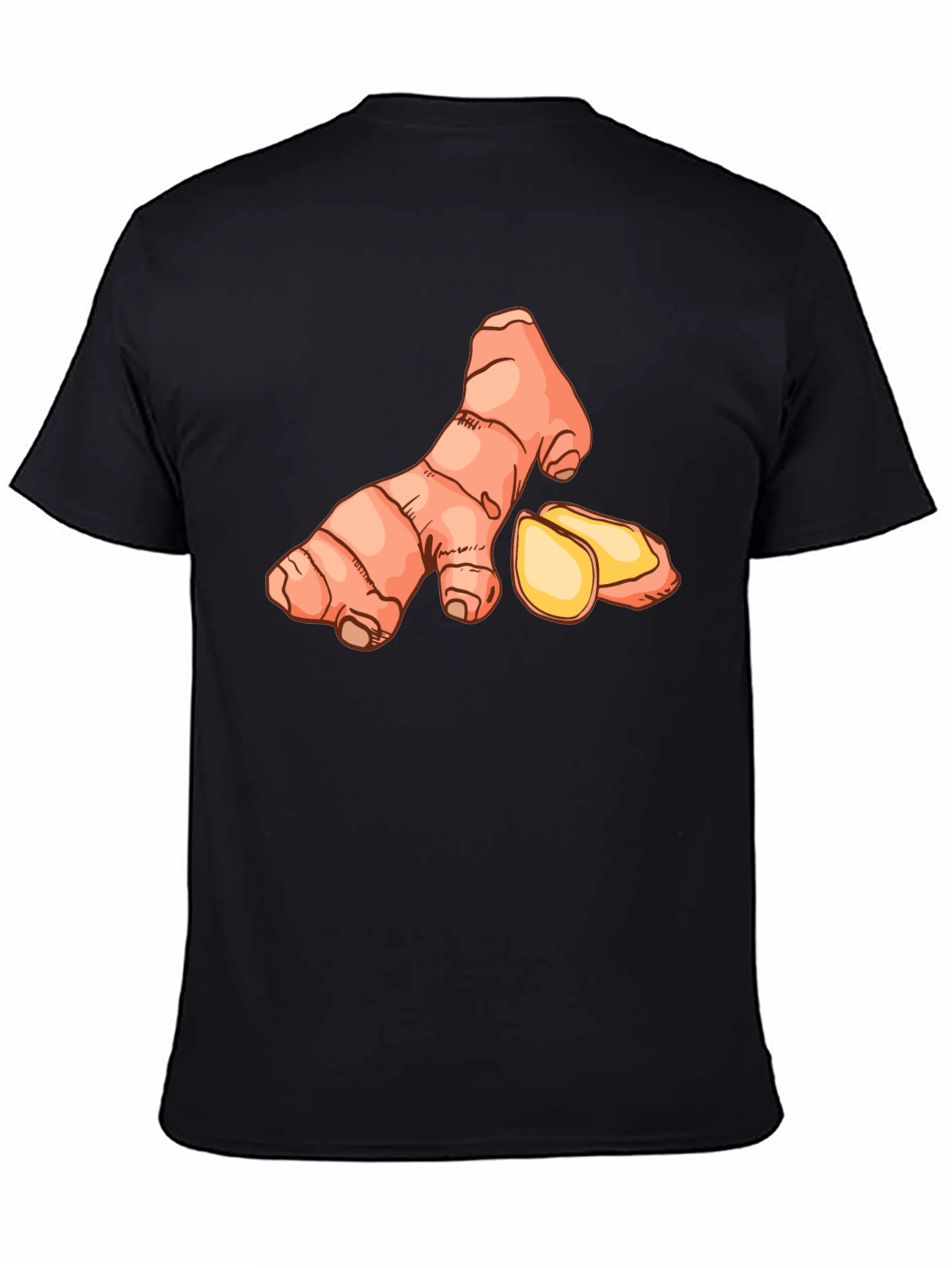 Ginger Root Graphic Tee - Black Casual T-Shirt