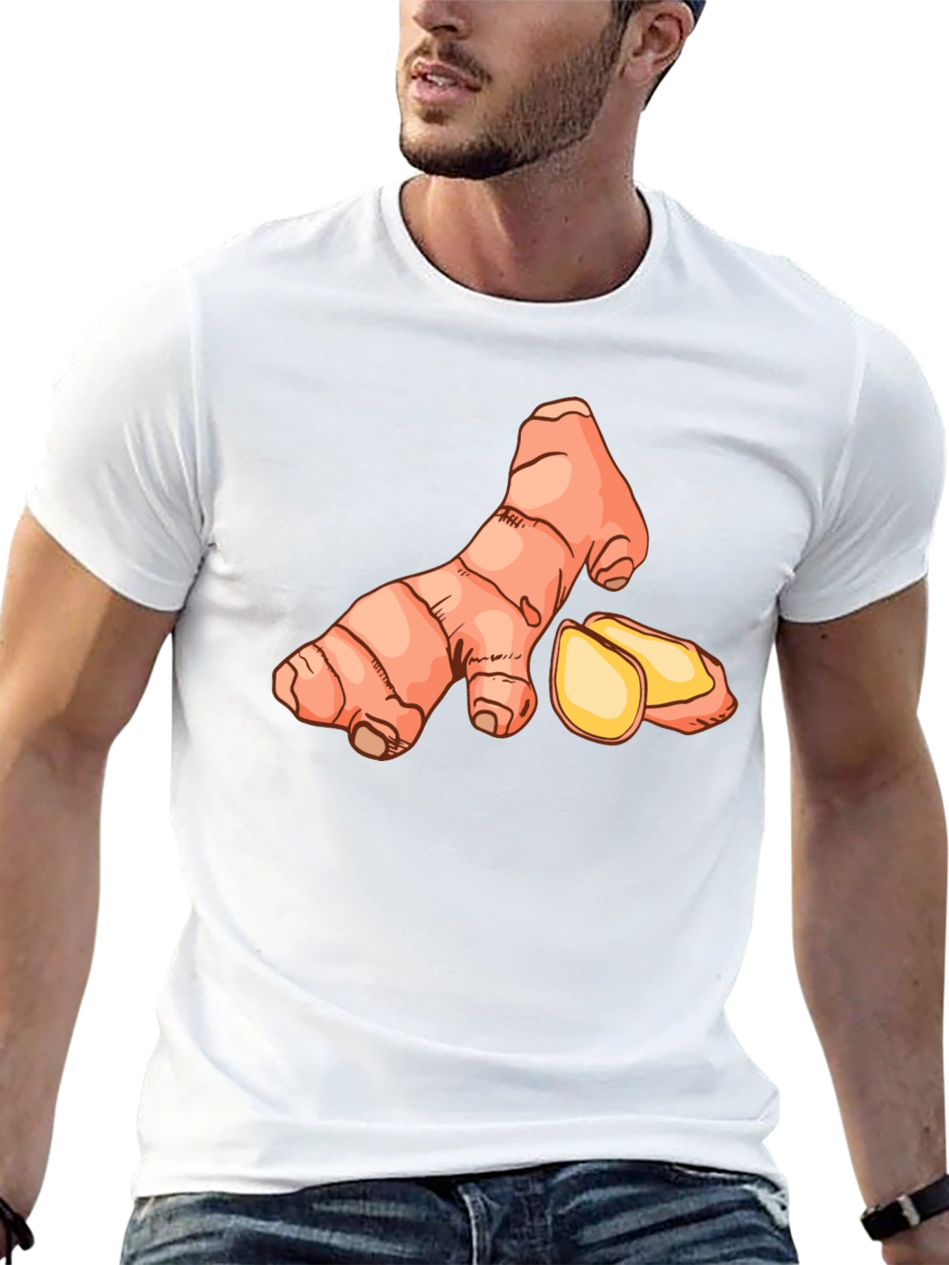Ginger Root Graphic Tee - Black Casual T-Shirt