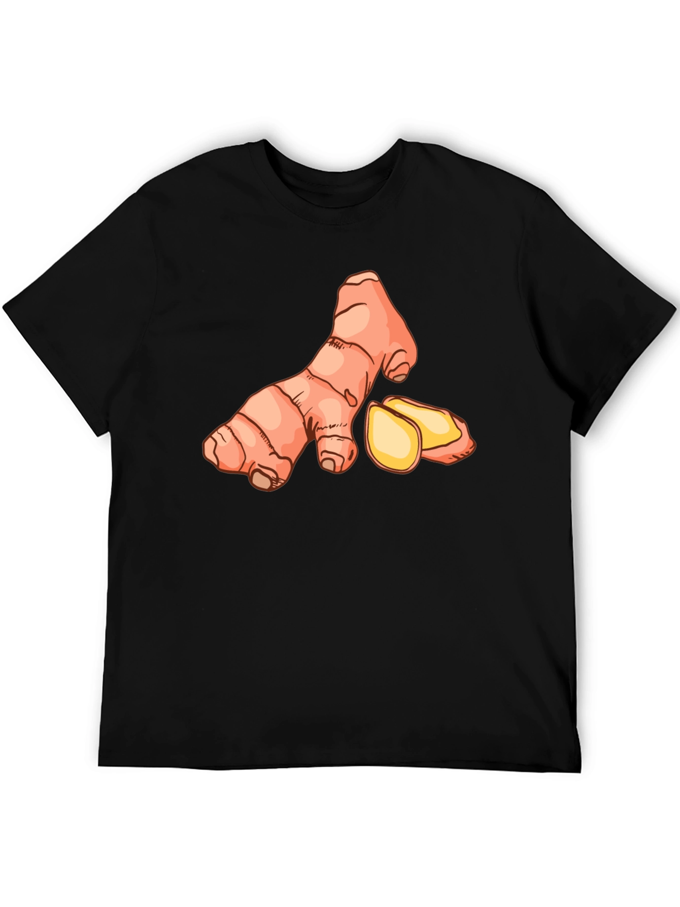 Ginger Root Graphic Tee - Black Casual T-Shirt