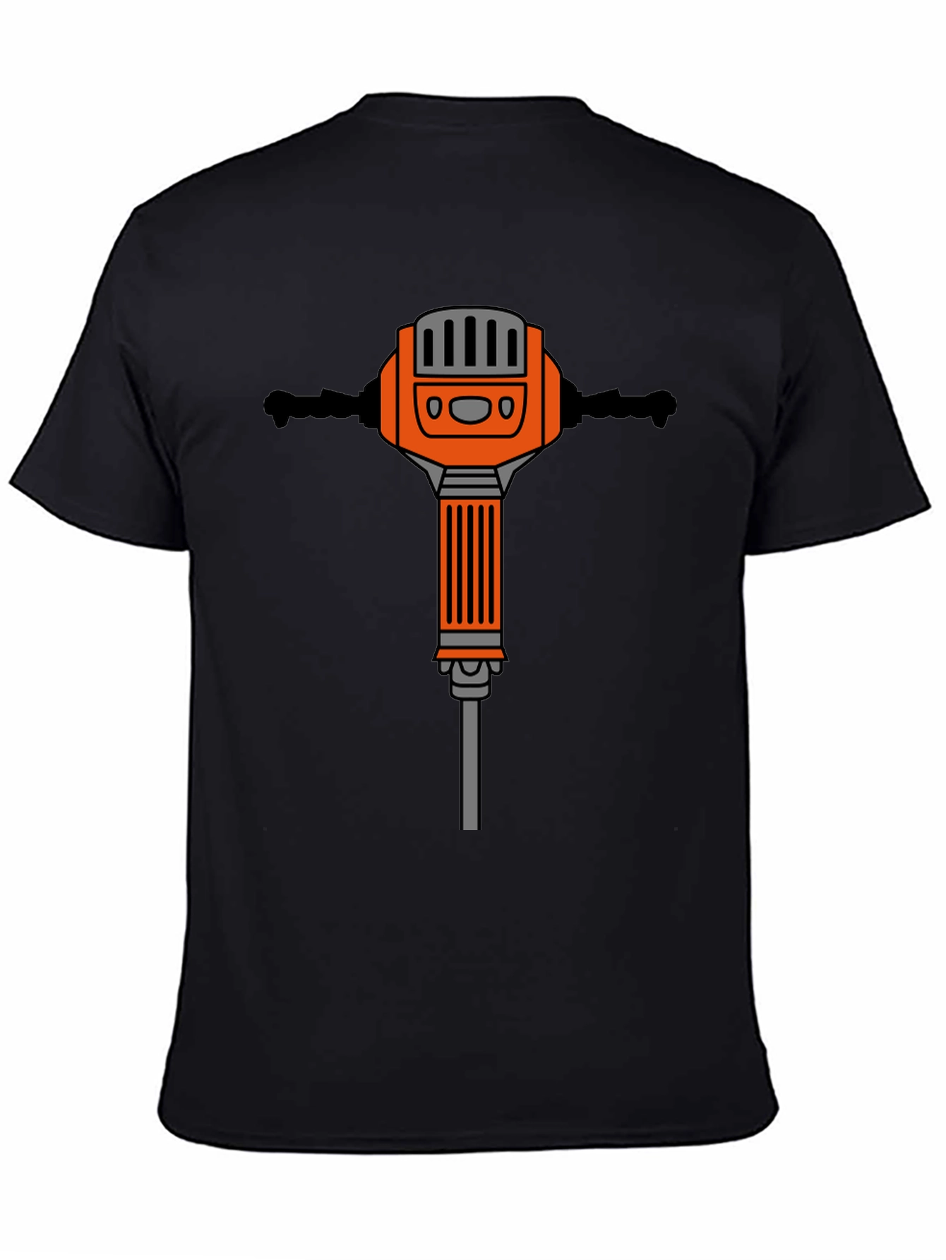 Black T-Shirt with Jackhammer Graphic