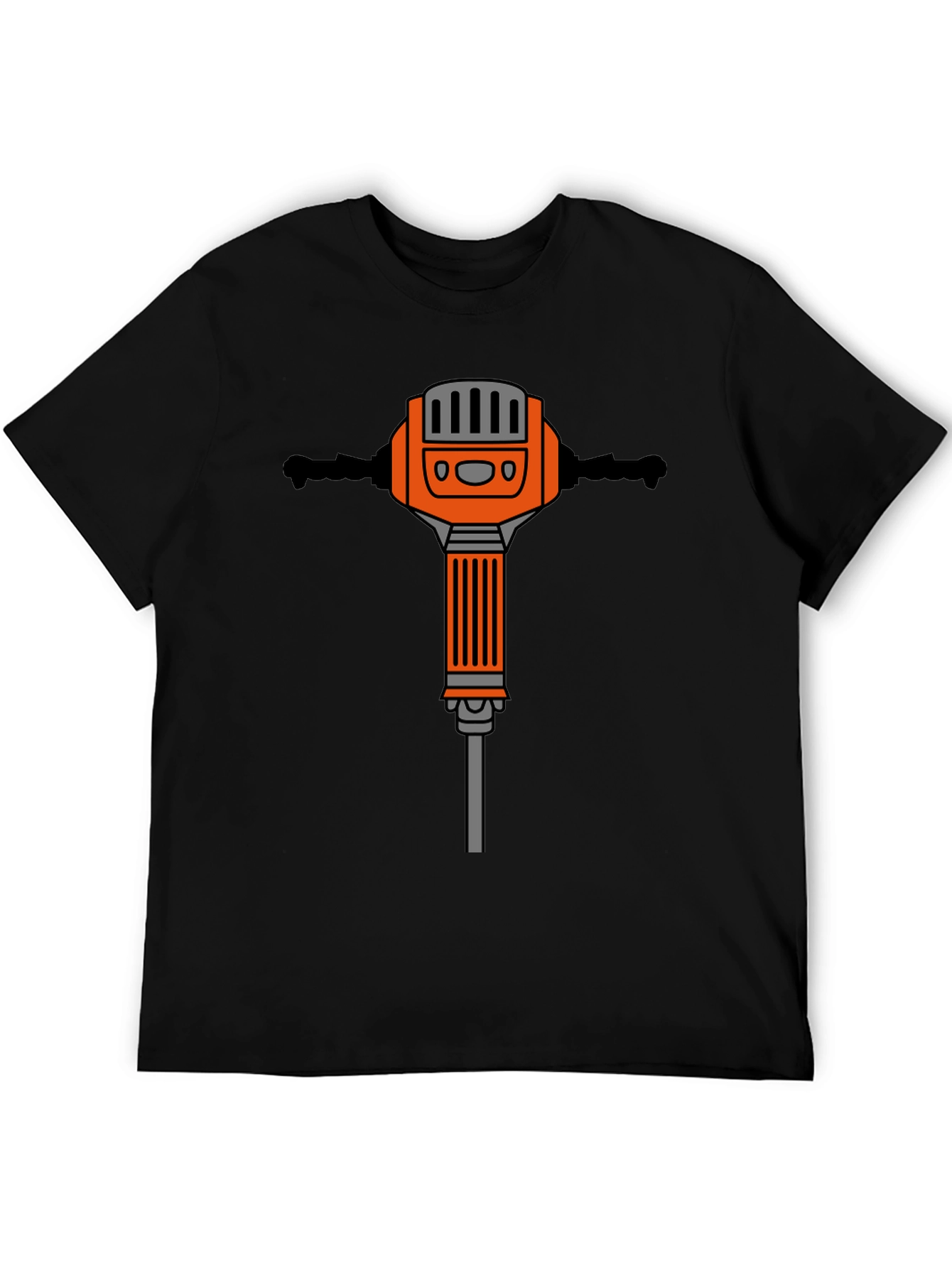 Black T-Shirt with Jackhammer Graphic