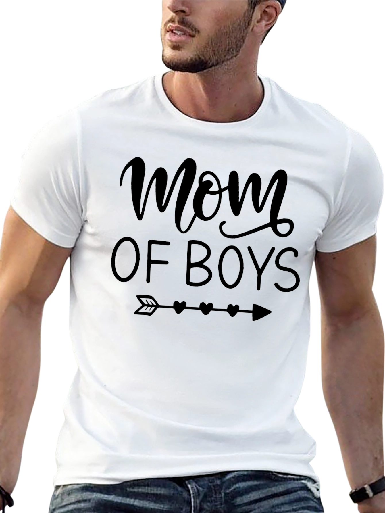 Mom of Boys T-Shirt - Arrow and Heart Design
