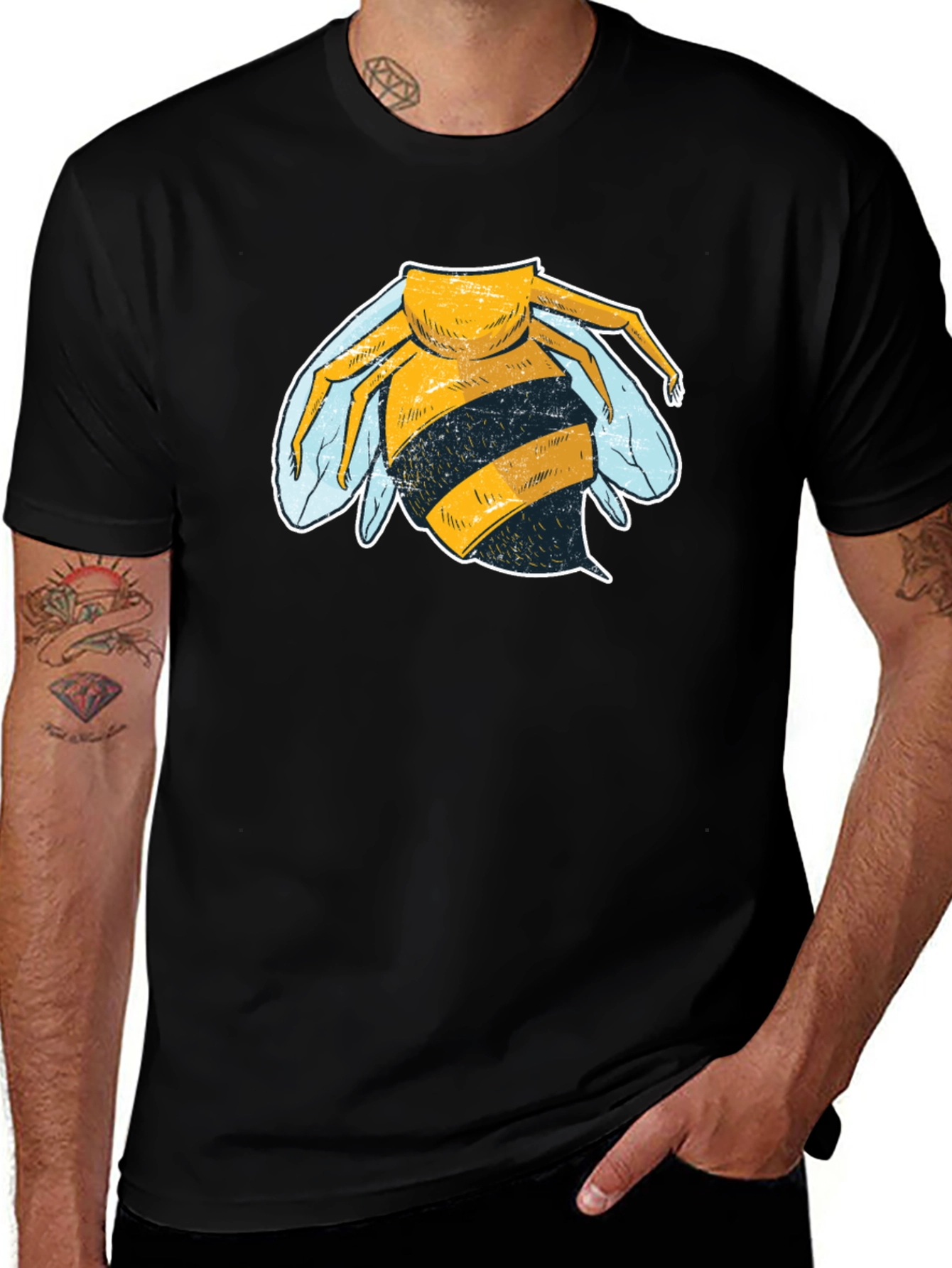 Cool Bee Graphic T-Shirt - Black Cotton Tee