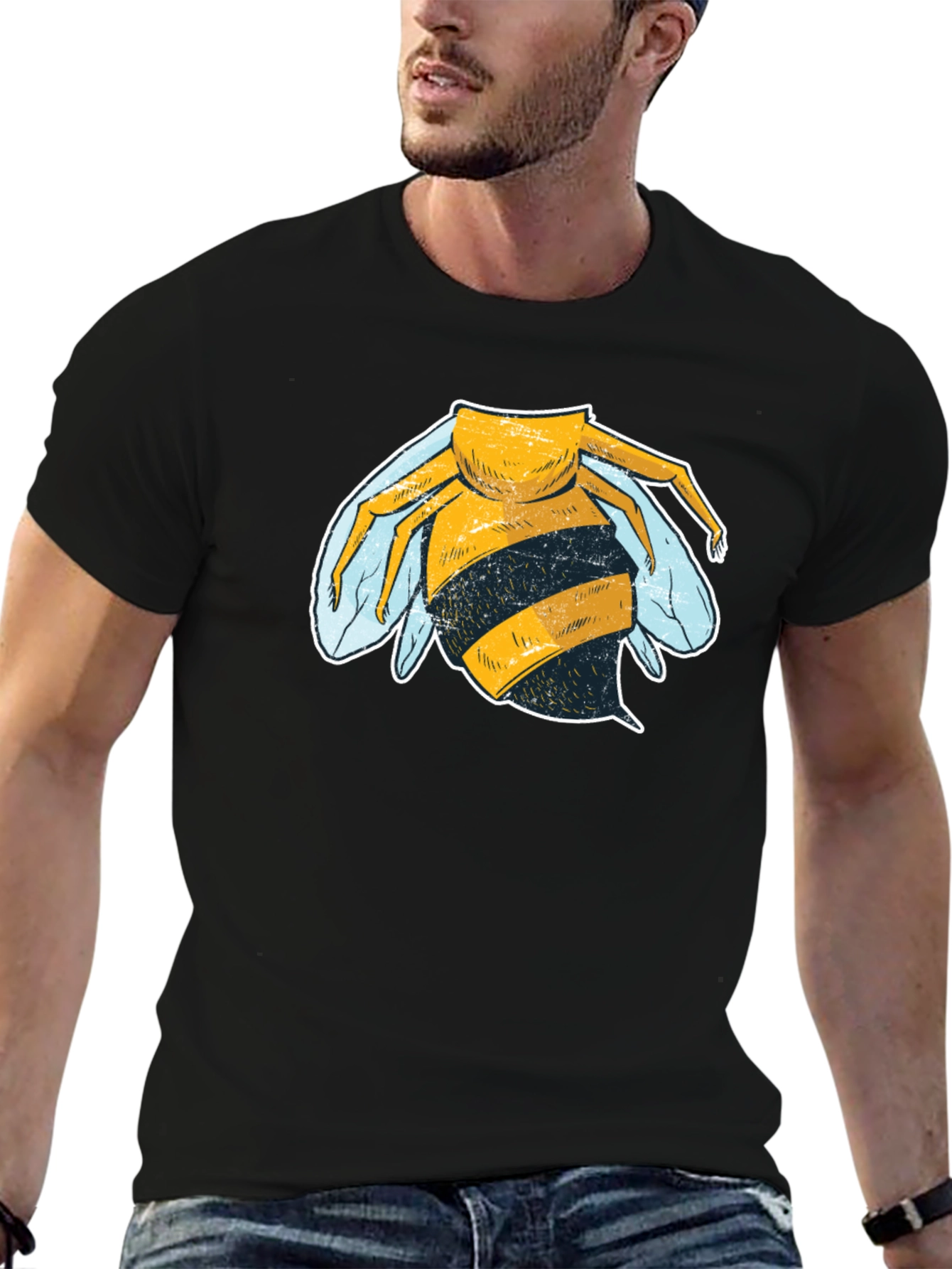Cool Bee Graphic T-Shirt - Black Cotton Tee