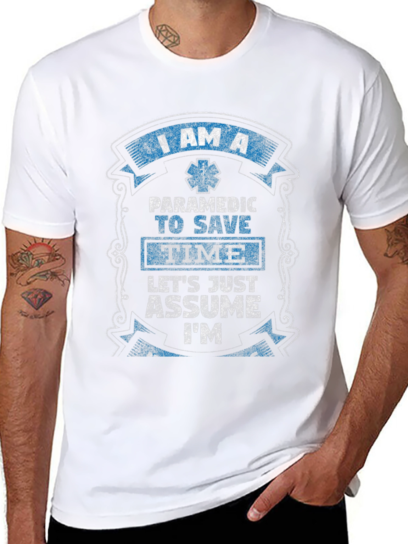 Paramedic Save Time Funny Graphic T-Shirt