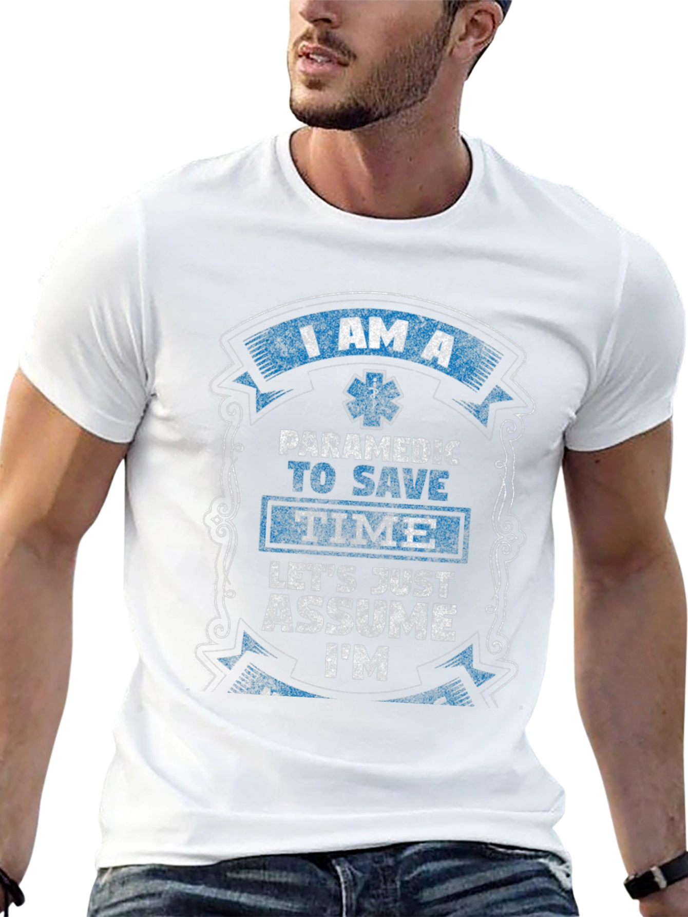 Paramedic Save Time Funny Graphic T-Shirt