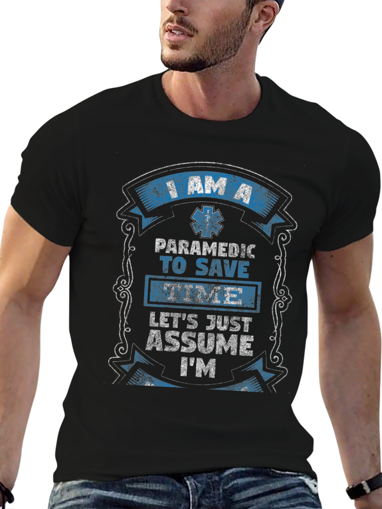Paramedic Save Time Funny Graphic T-Shirt