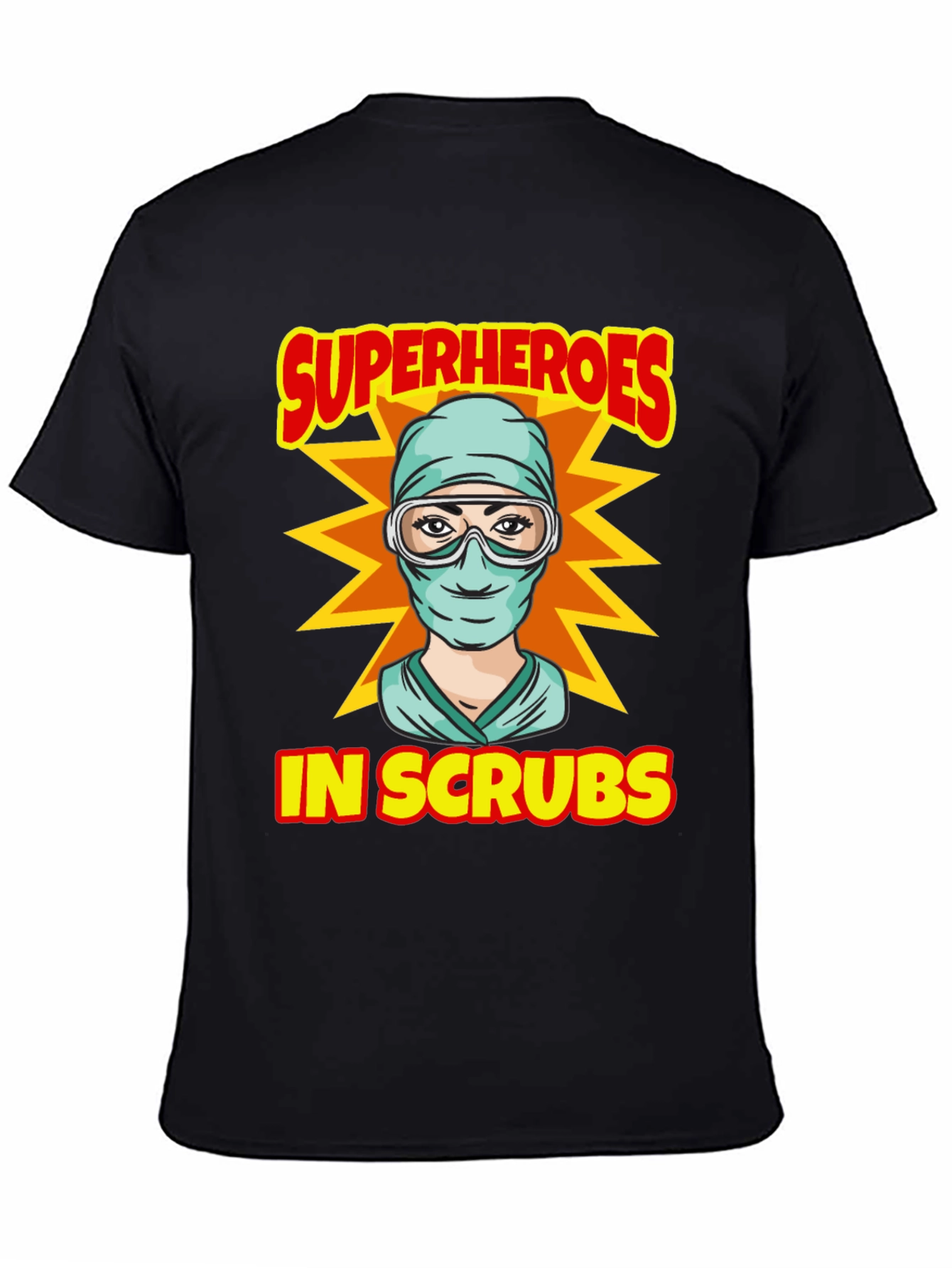 Superheroes in Scrubs Graphic T-Shirt
