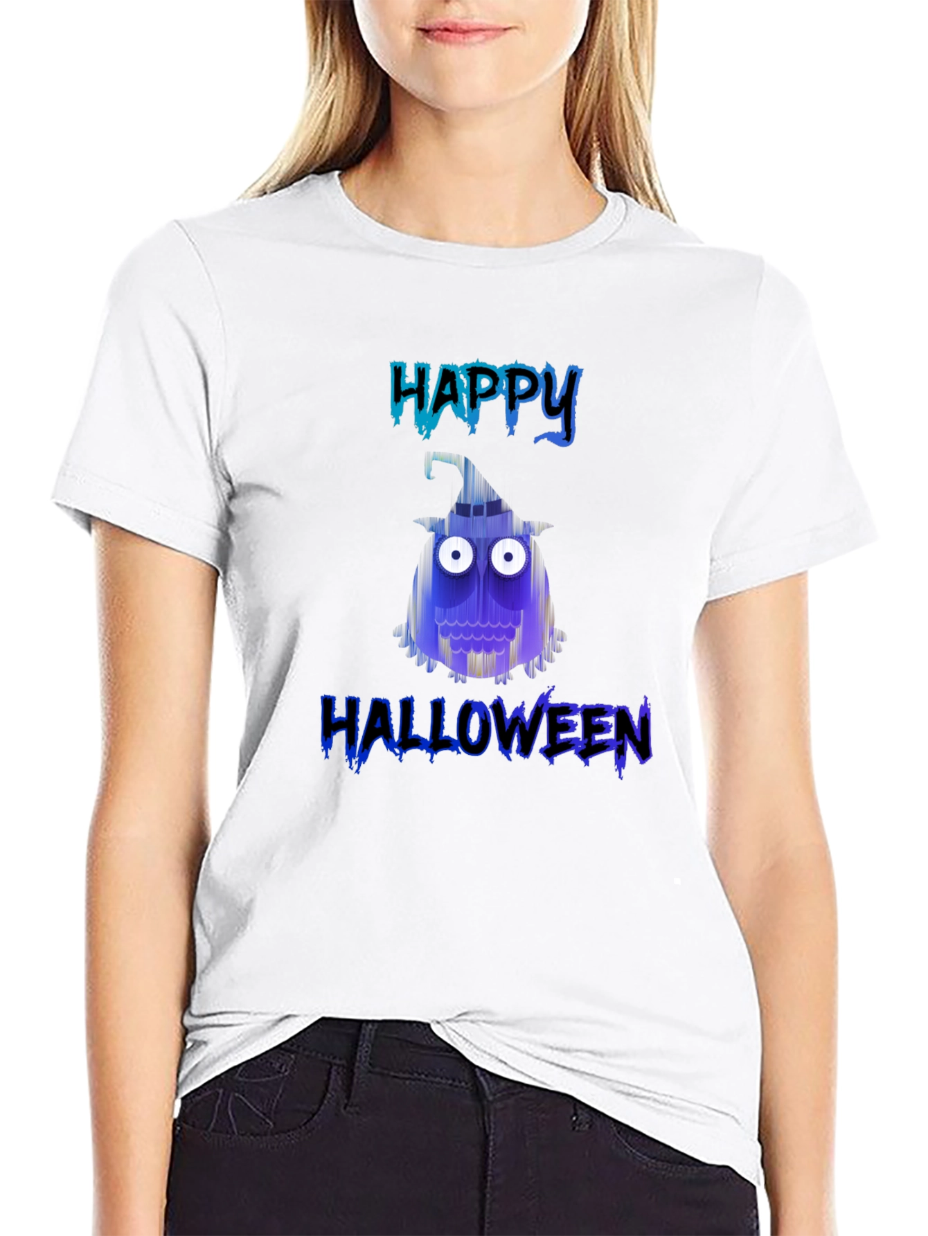 Happy Halloween T-Shirt - Spooky Owl Design