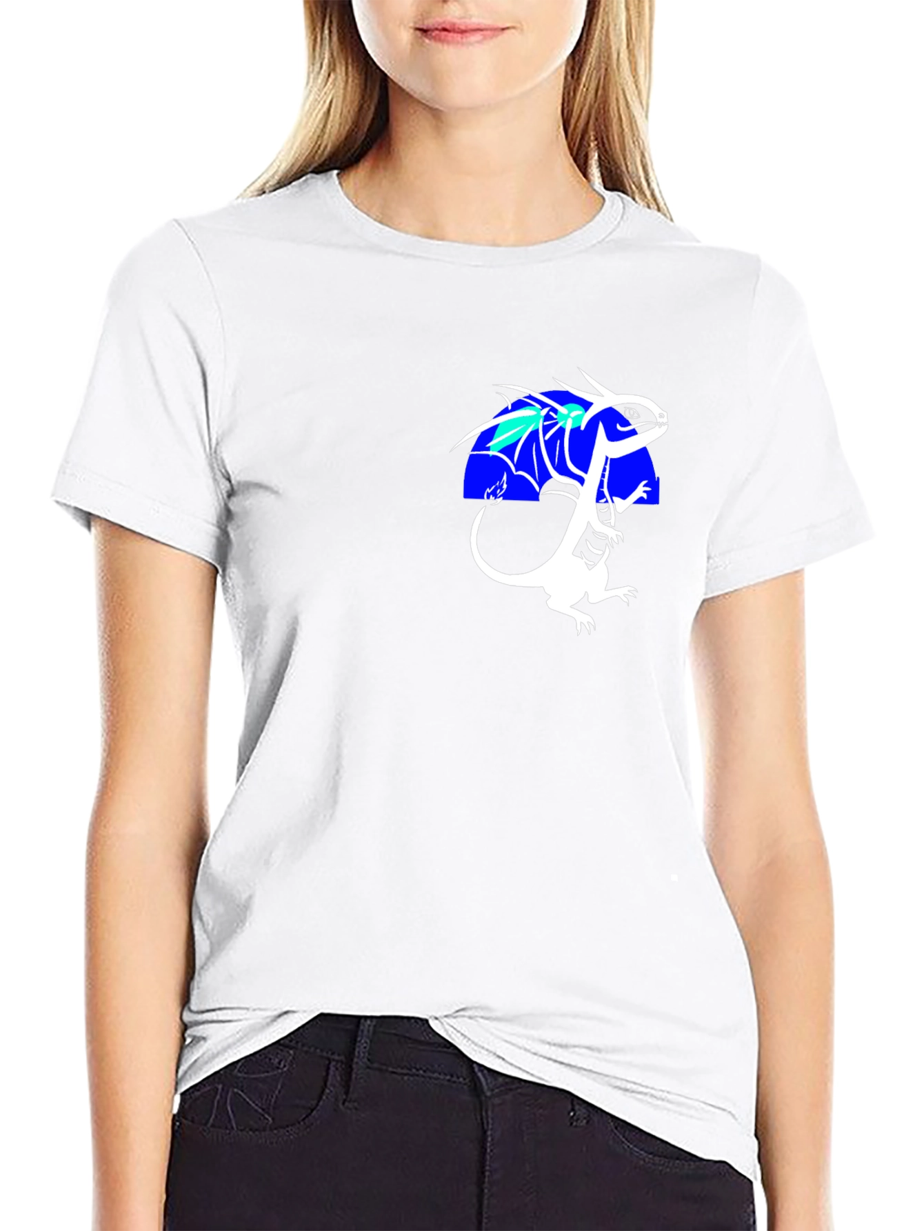 Dragon Graphic Tee - Black Crew Neck T-Shirt