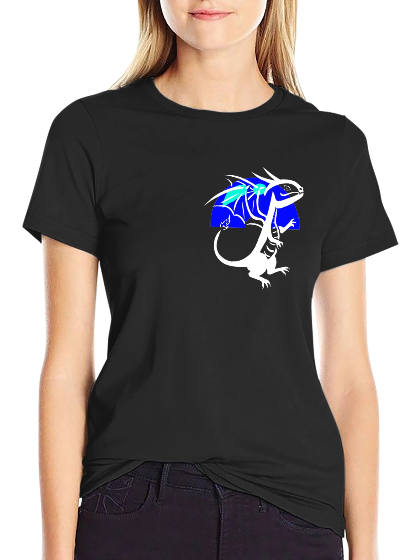 Dragon Graphic Tee - Black Crew Neck T-Shirt