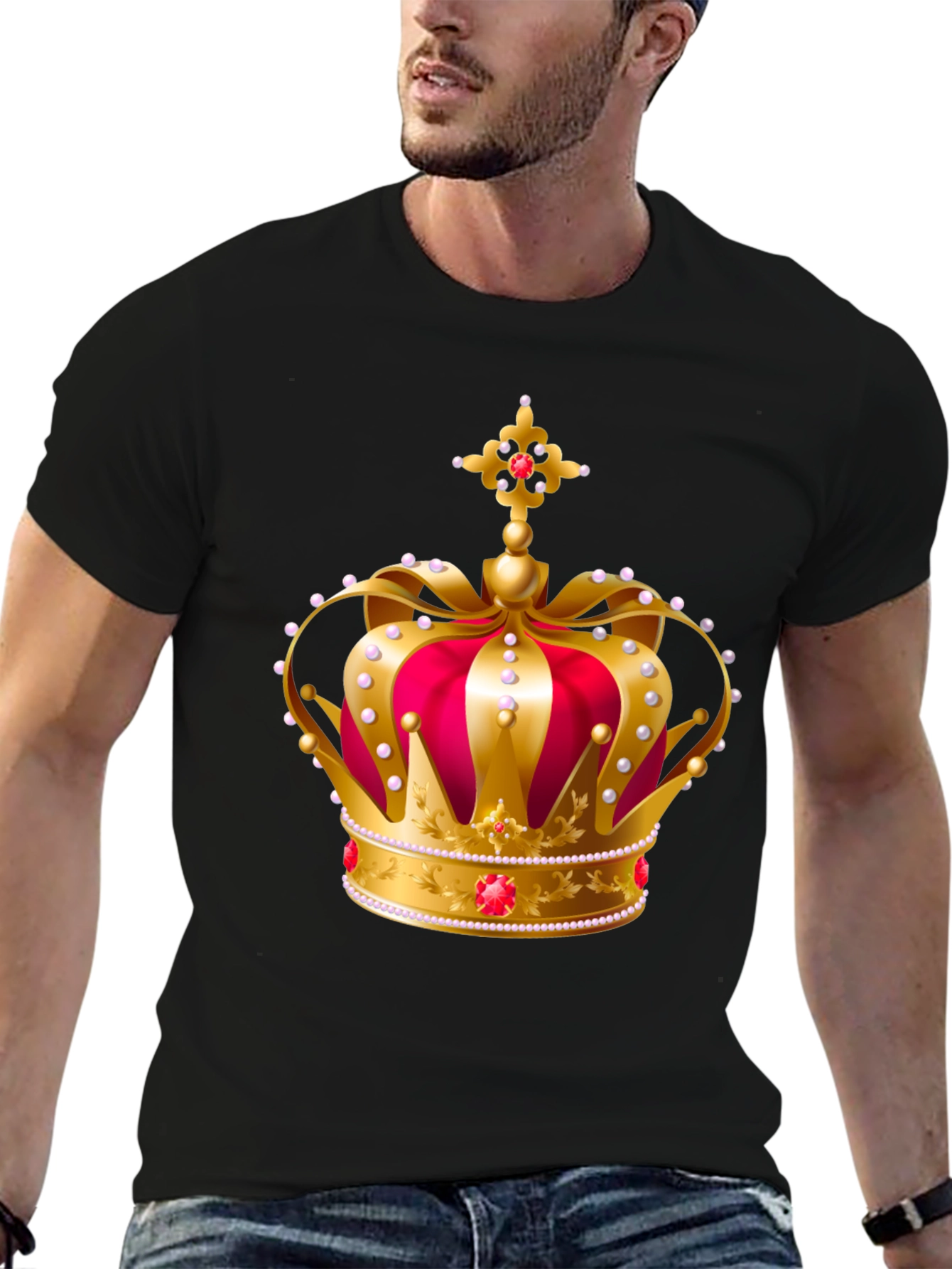 Royal Crown Graphic Tee - Gold and Red