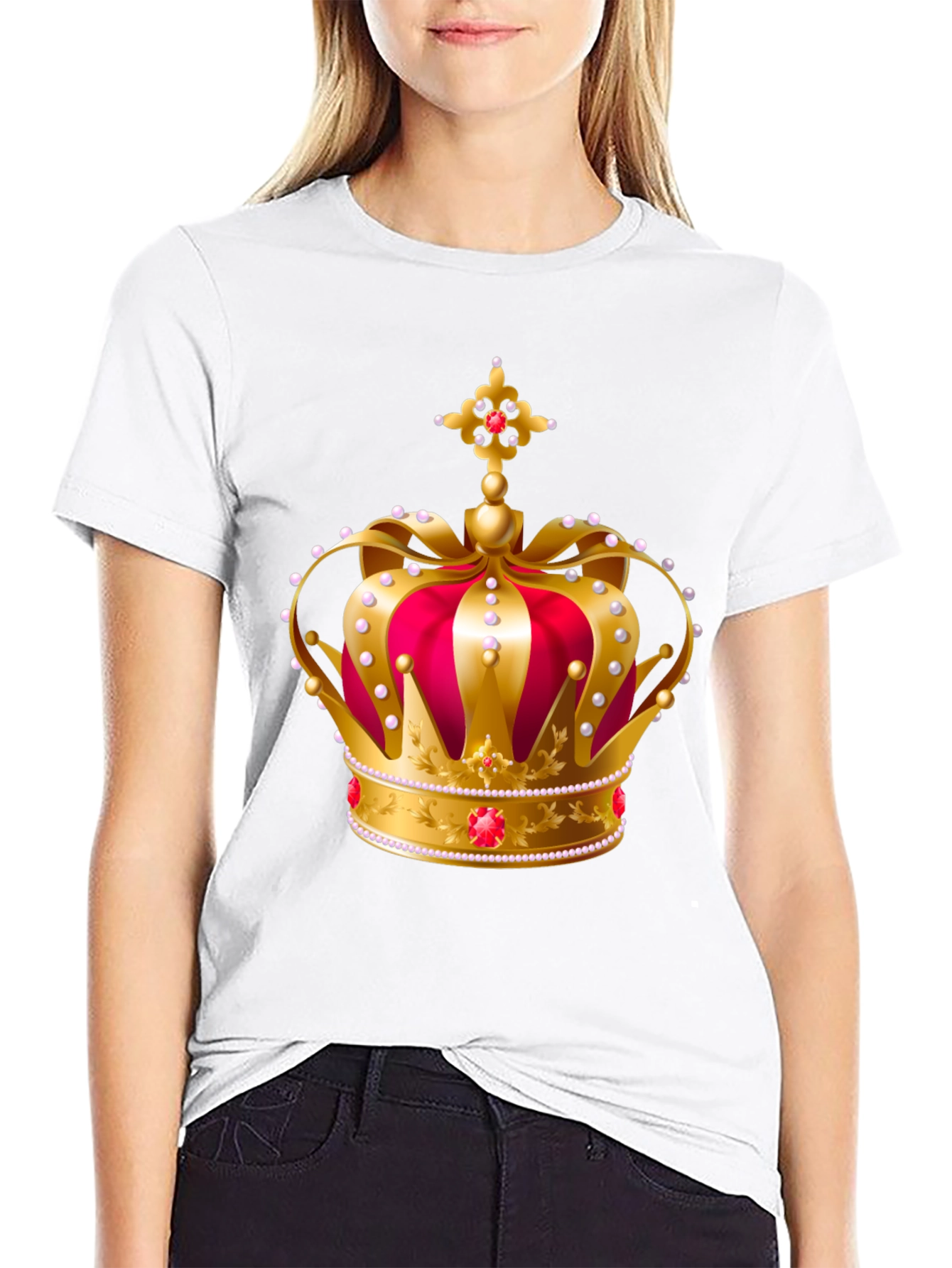 Royal Crown Graphic Tee - Gold and Red