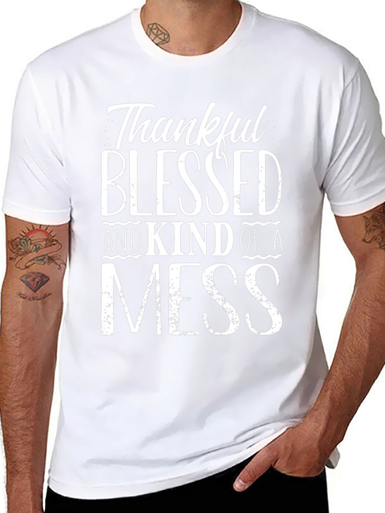 Thankful Blessed Mess Graphic Tee