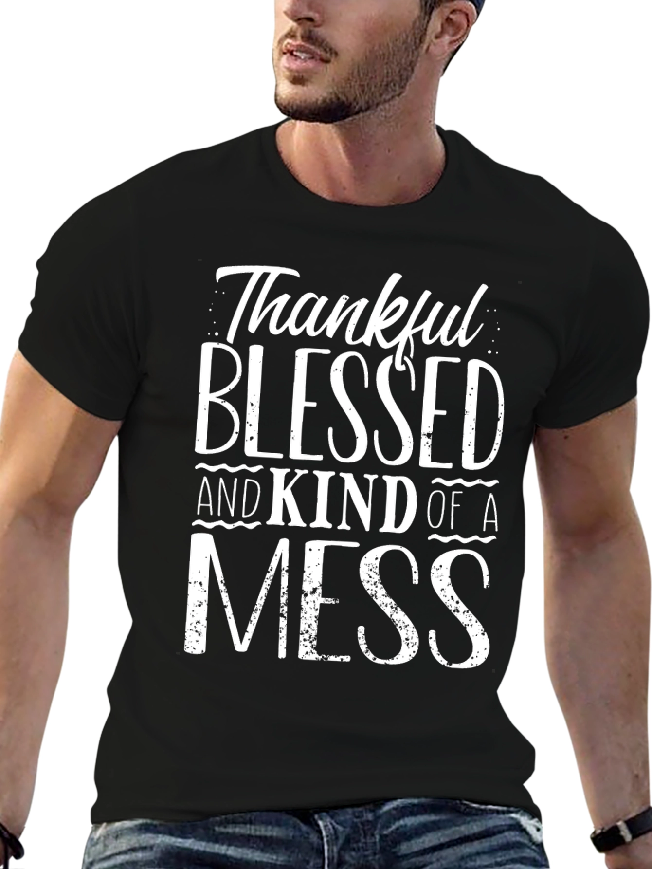Thankful Blessed Mess Graphic Tee