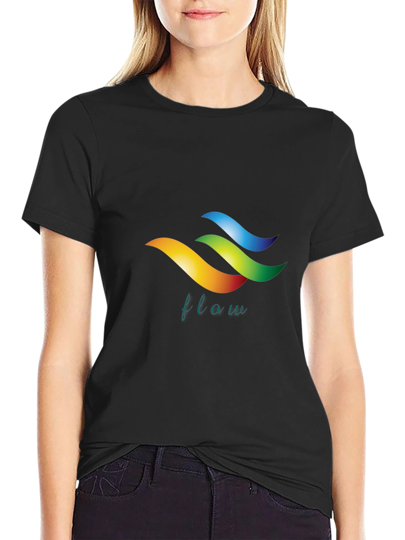Flow Graphic Black T-Shirt - Stylish Design