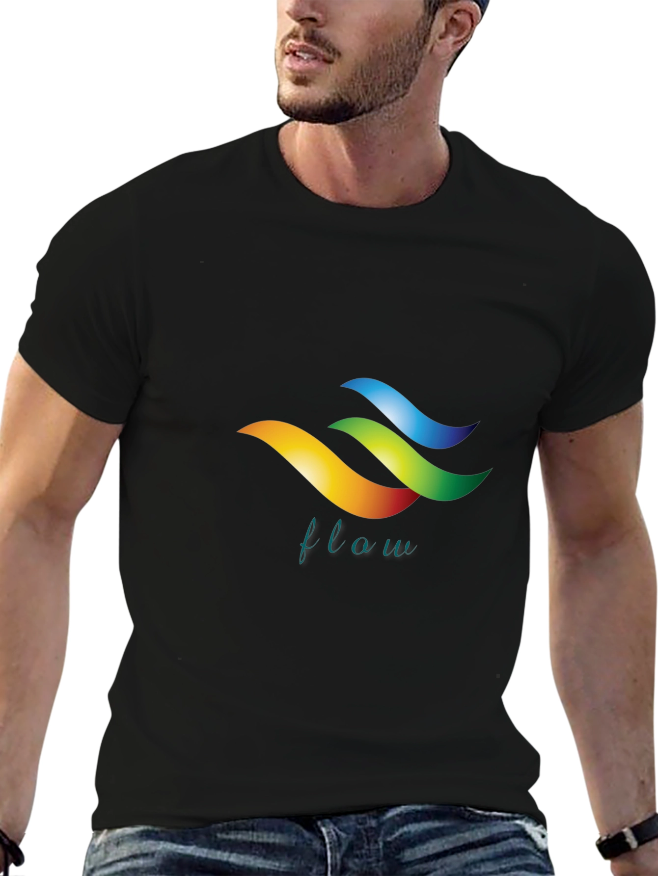 Flow Graphic Black T-Shirt - Stylish Design