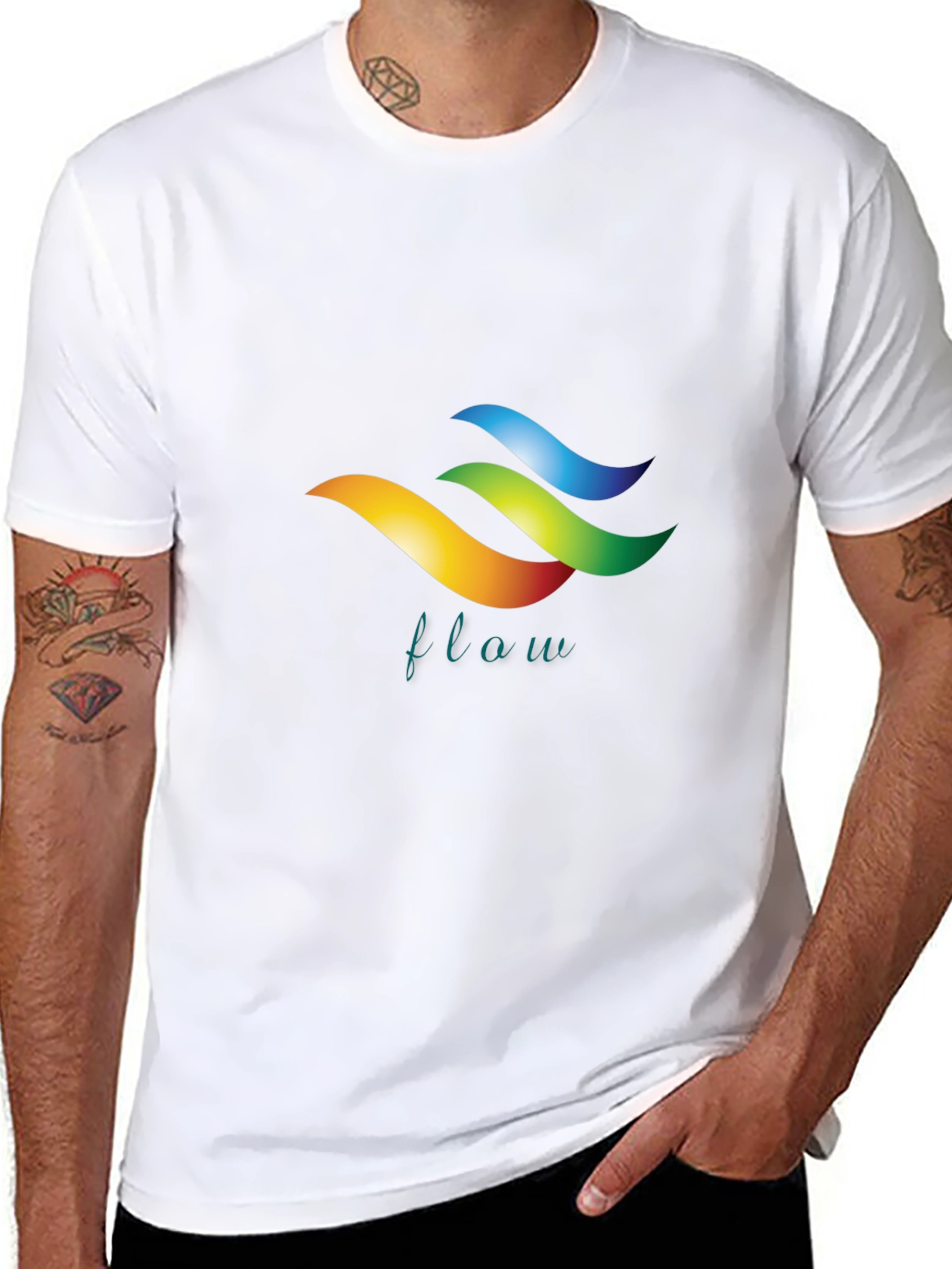 Flow Graphic Black T-Shirt - Stylish Design