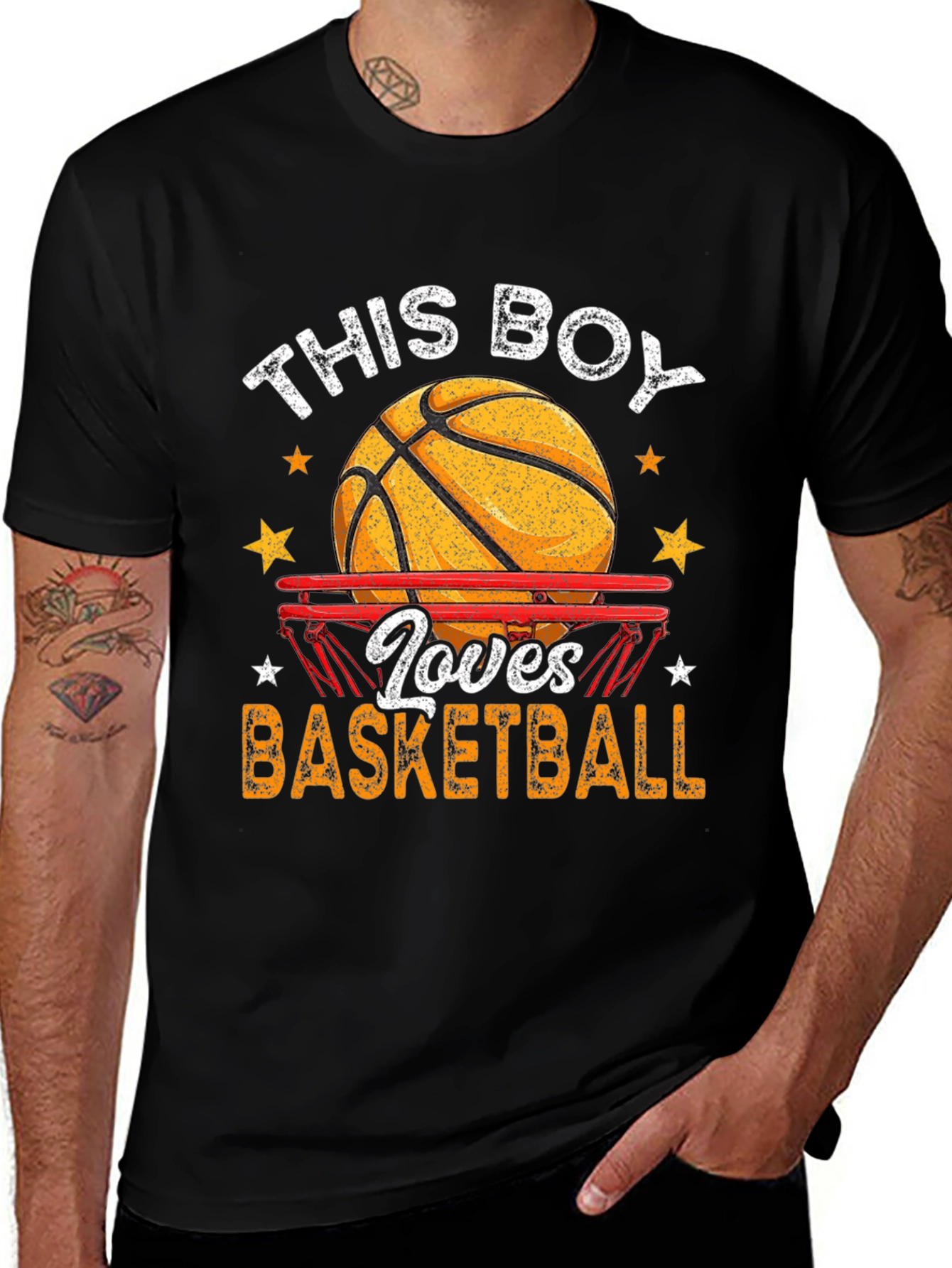 Basketball Lover Graphic T-Shirt - Black