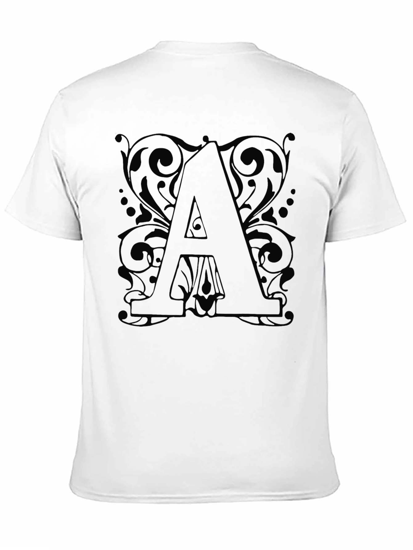 Letter A Black Graphic Tee Shirt