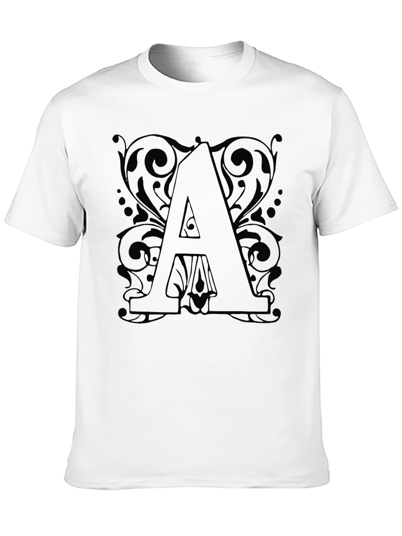 Letter A Black Graphic Tee Shirt