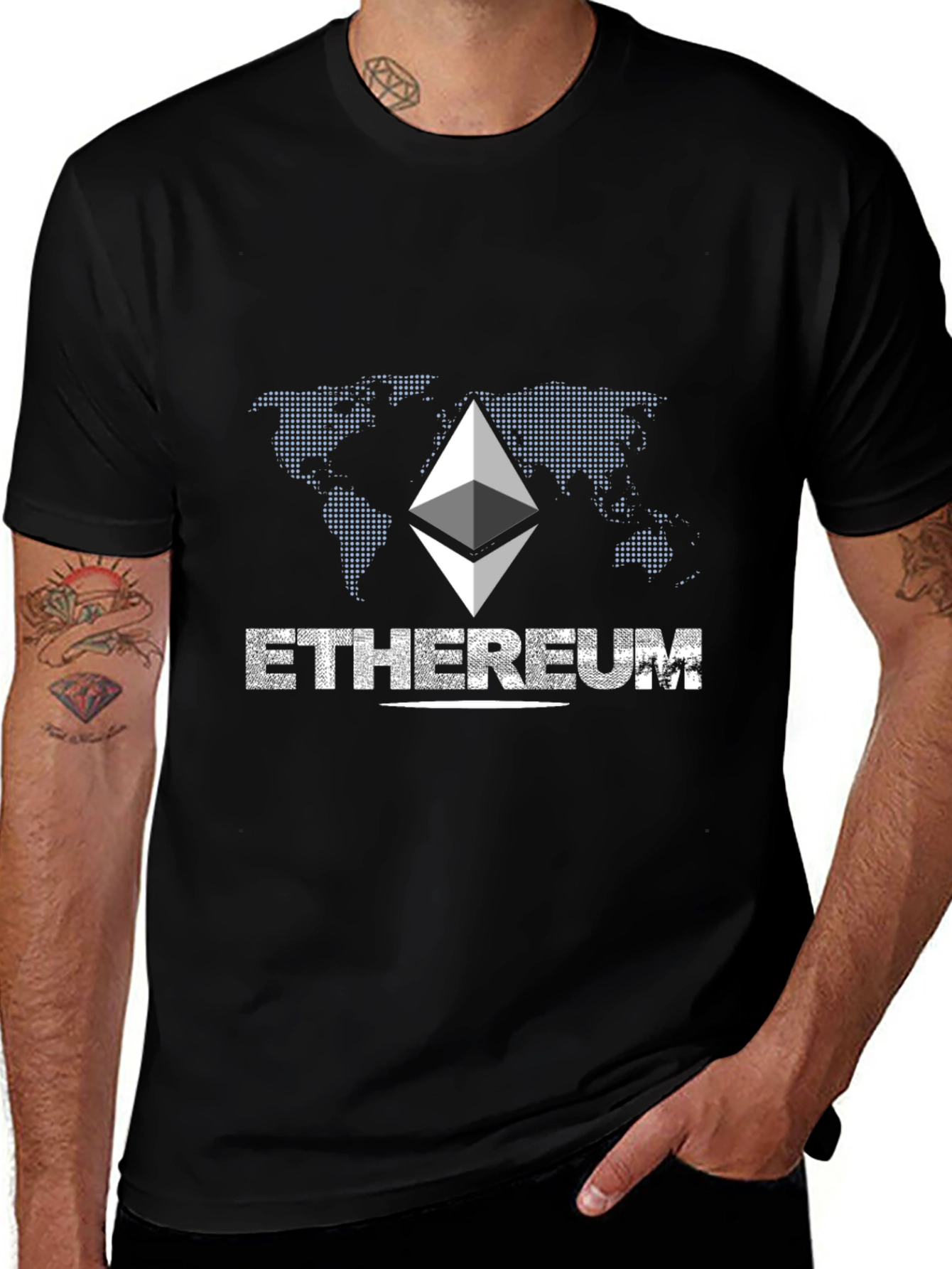 Ethereum Graphic Print Black T-Shirt