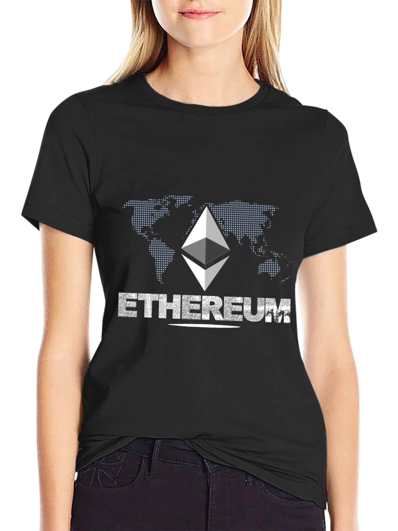 Ethereum Graphic Print Black T-Shirt