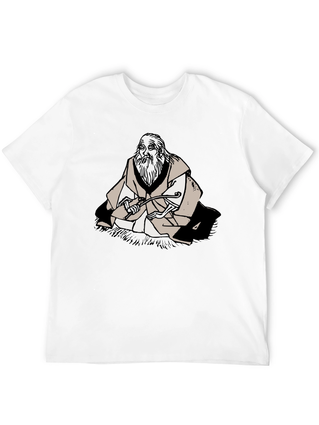 Wise Old Man Graphic Tee - Unique Black T-Shirt