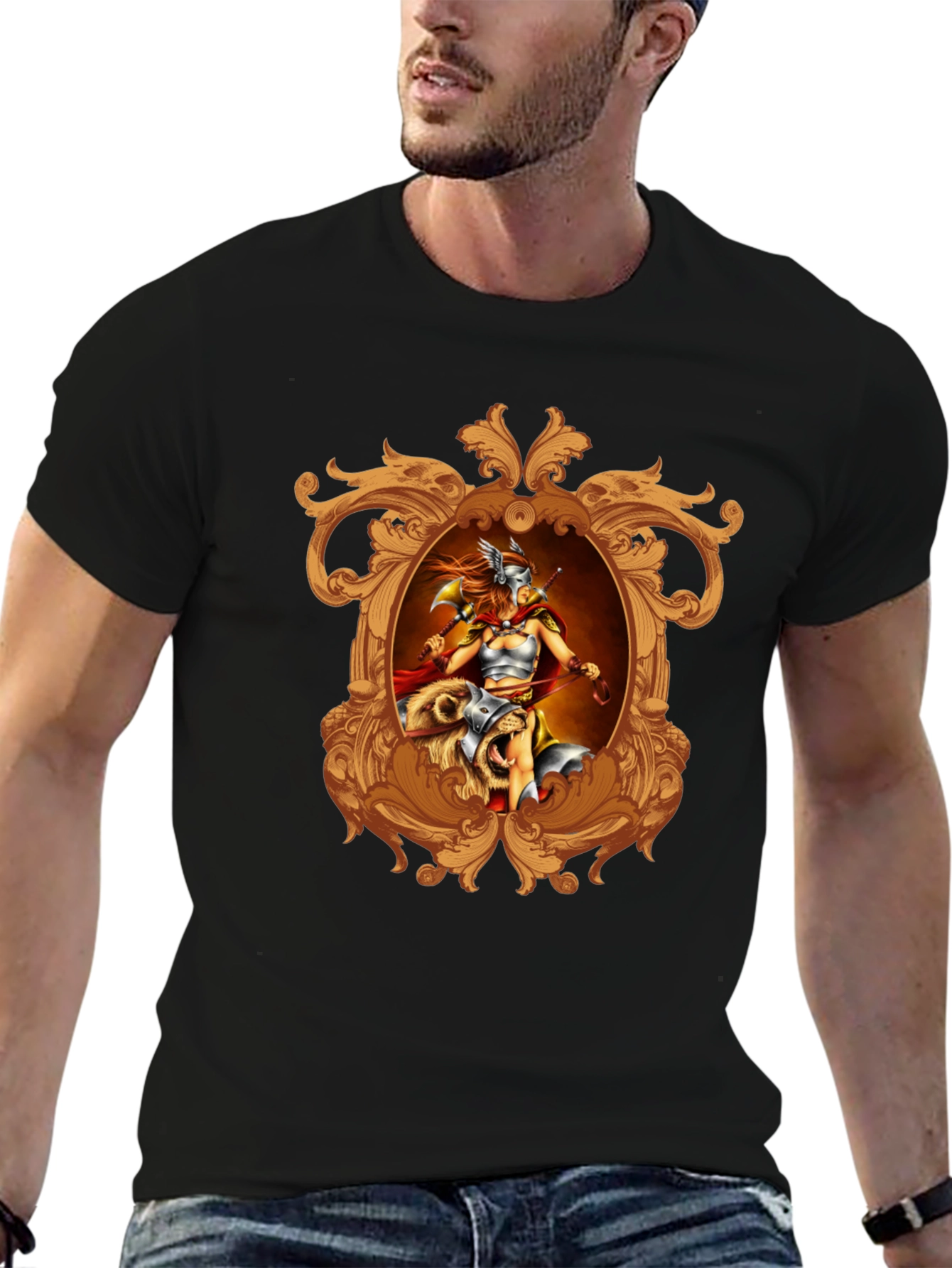 Viking Warrior Graphic Tee - Black
