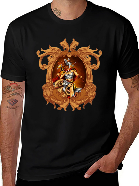 Viking Warrior Graphic Tee - Black