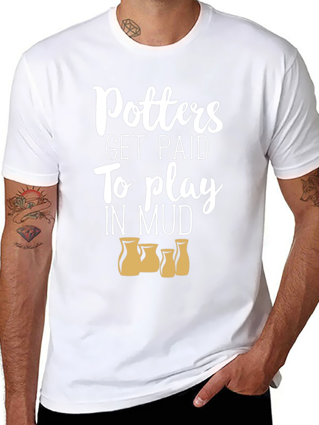 Potters Get Paid to Play in Mud Black T-Shirt