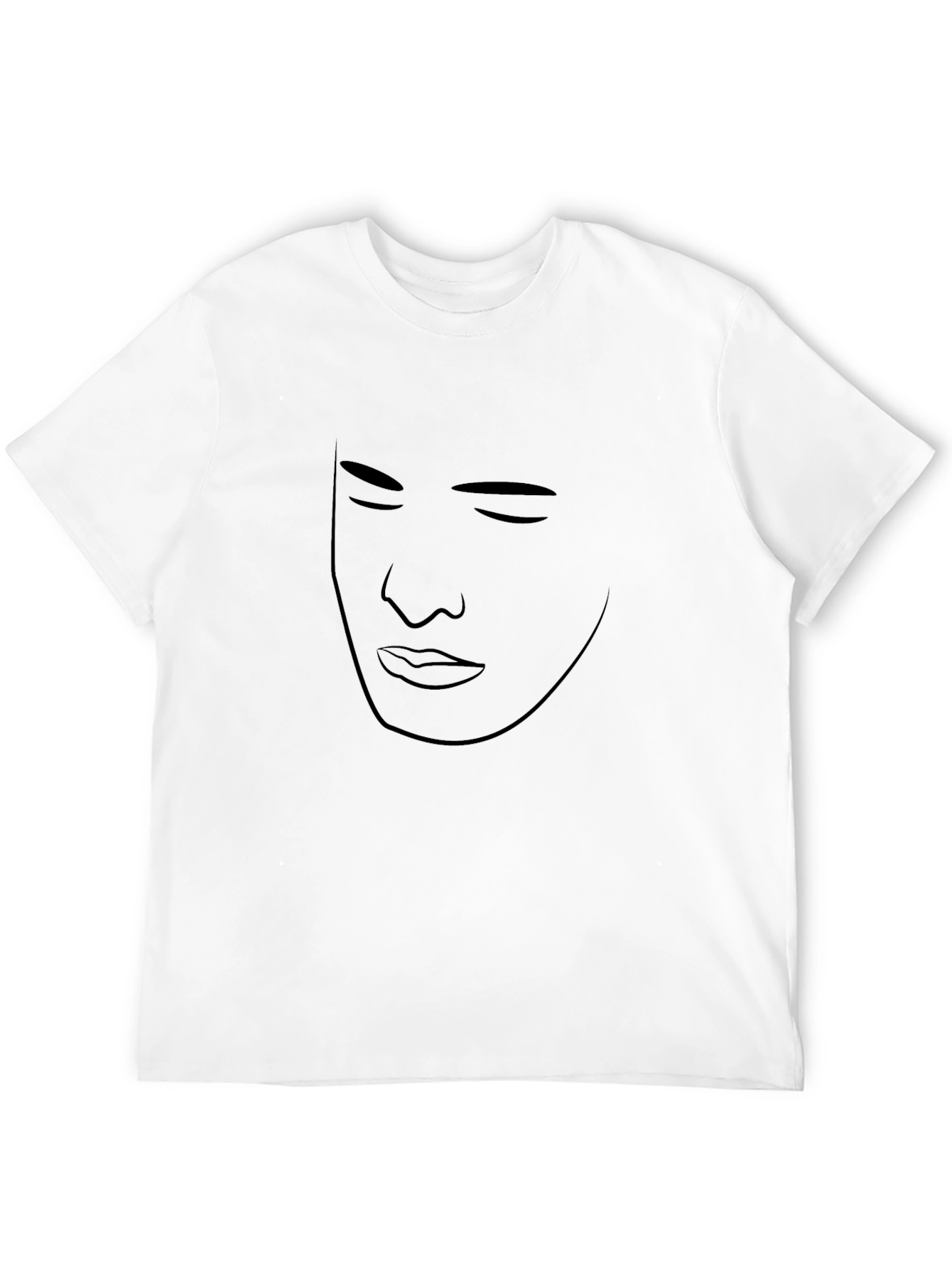 Minimalist Face Outline Black T-Shirt