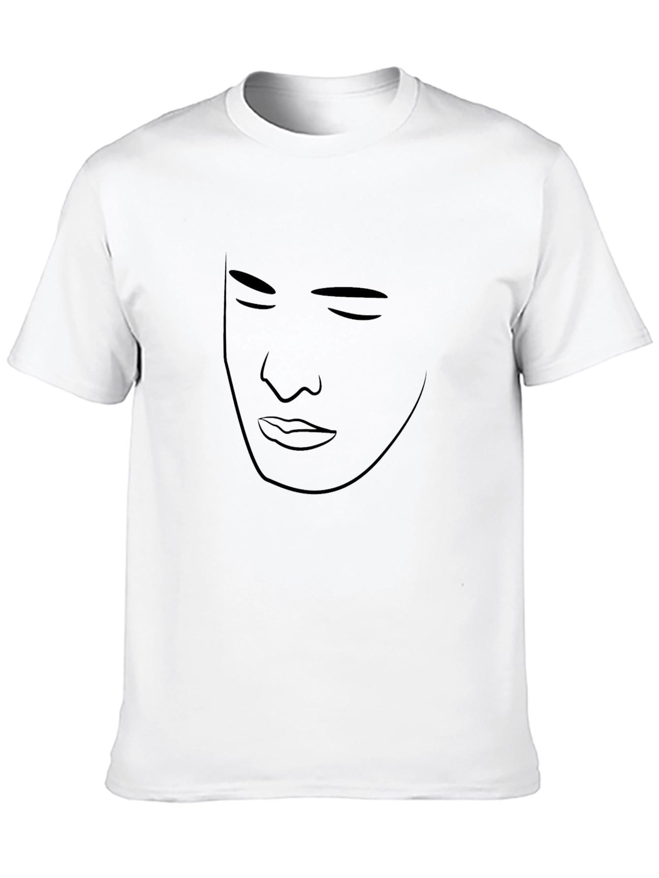 Minimalist Face Outline Black T-Shirt