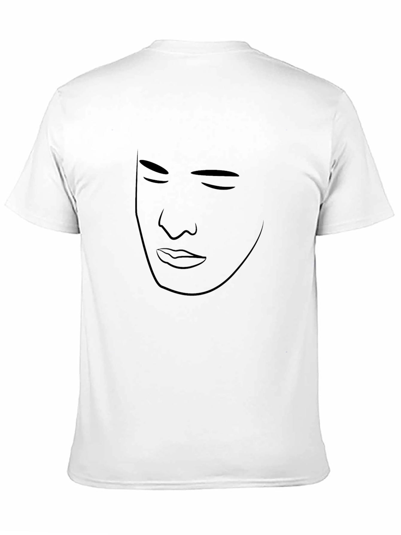 Minimalist Face Outline Black T-Shirt