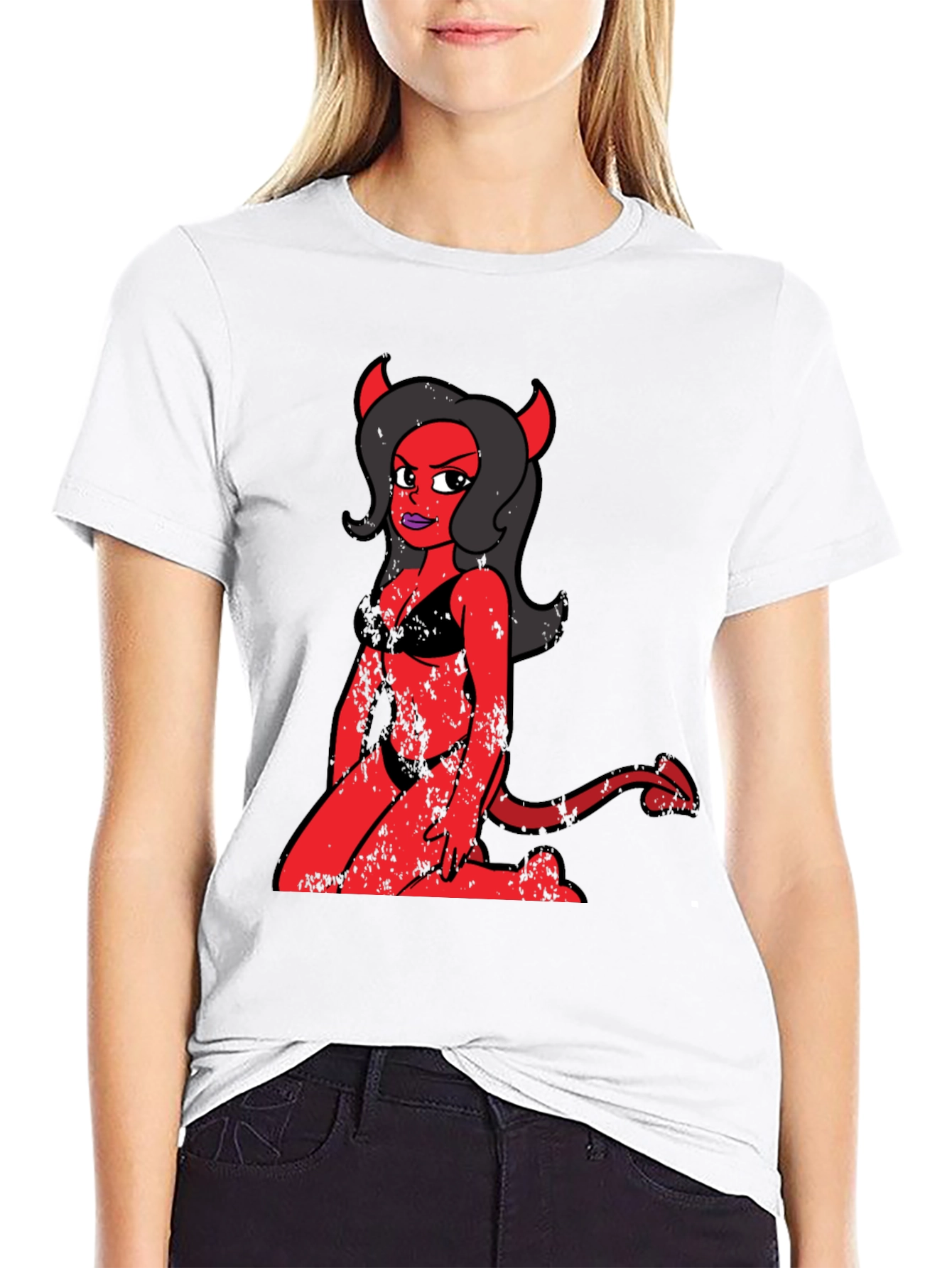 Devil Girl Graphic Tee - Black