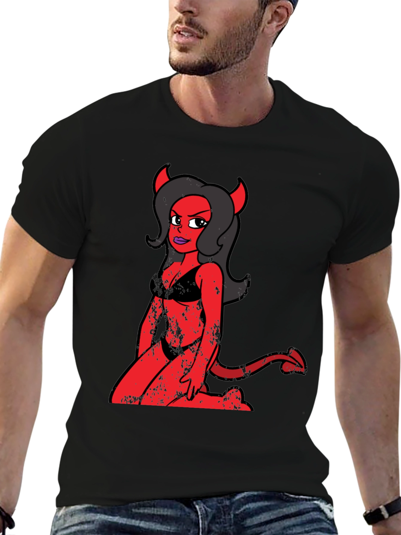 Devil Girl Graphic Tee - Black