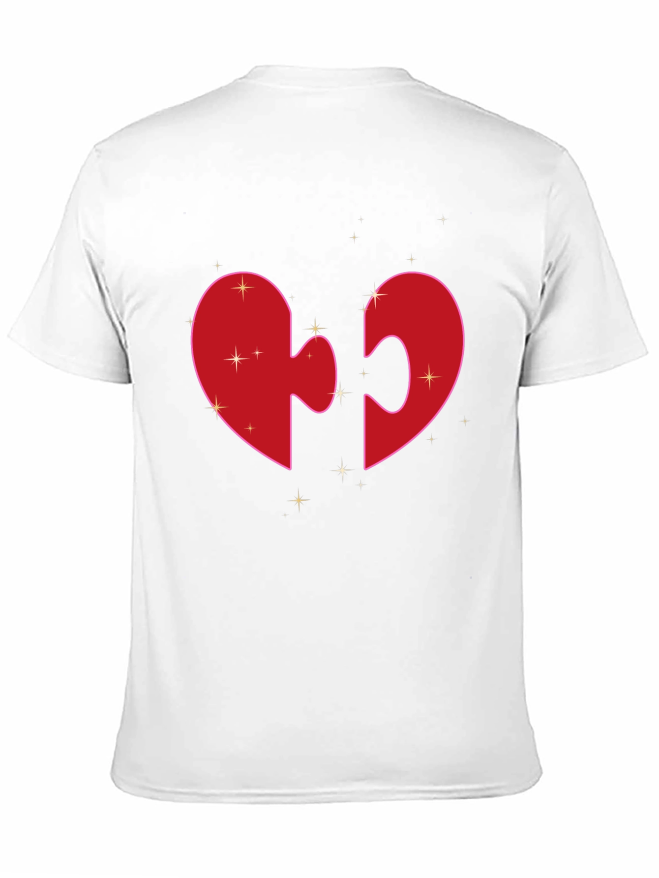 Heart Puzzle Piece Graphic Tee - Black